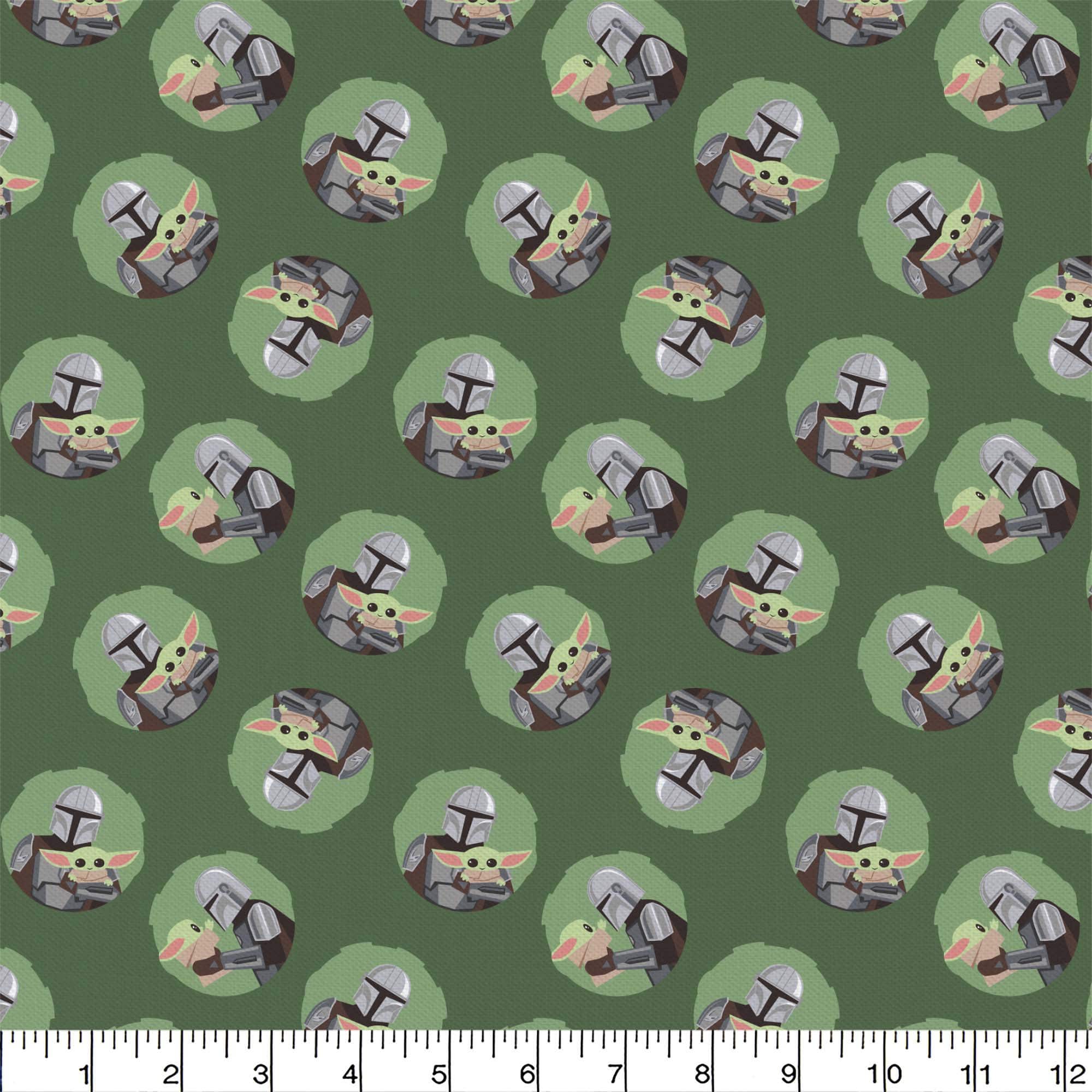 The Mandalorian Mando & Child Toss Precut Cotton Fabric