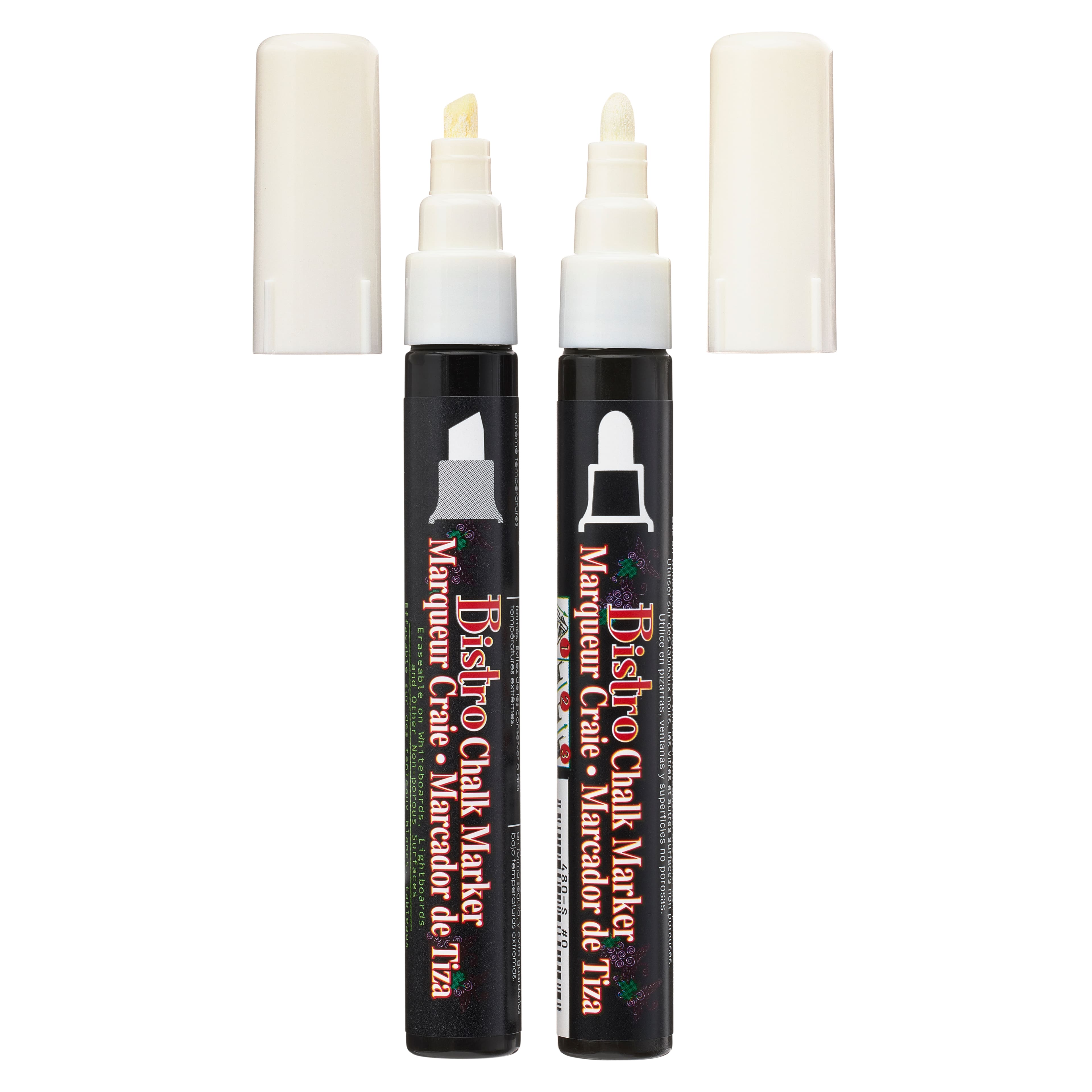 Marvy Uchida® Bistro Chalk Markers, Extra Fine Tip, White, Pack of