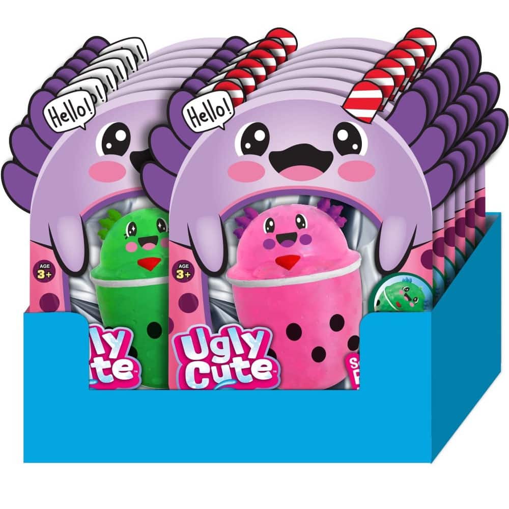 Assorted Ja-Ru® Ugly Cute™ Squeezy Boba Axolotl, 1pc.