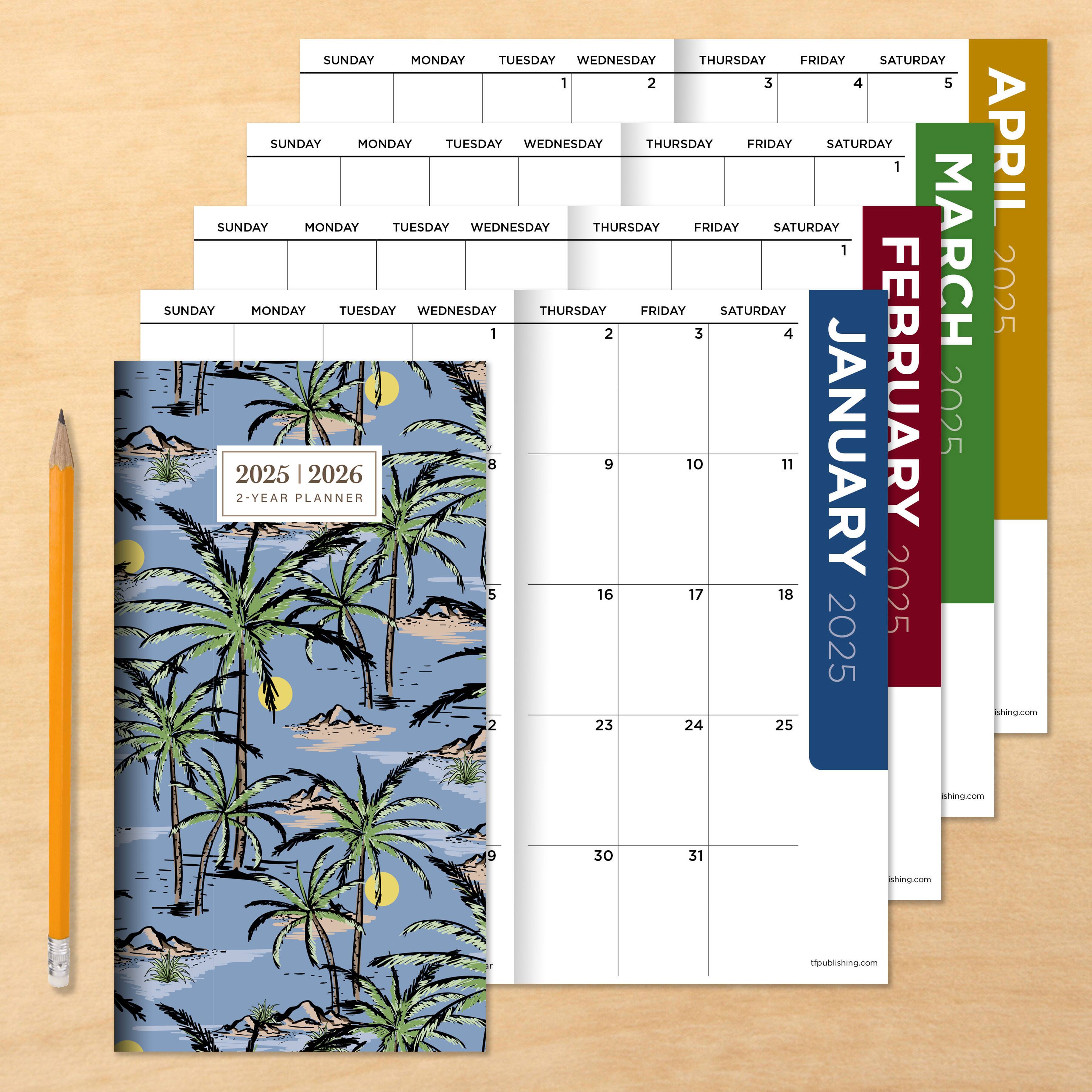 TF Publishing 2025 - 2026 Aloha Palms Small Monthly Pocket Planner