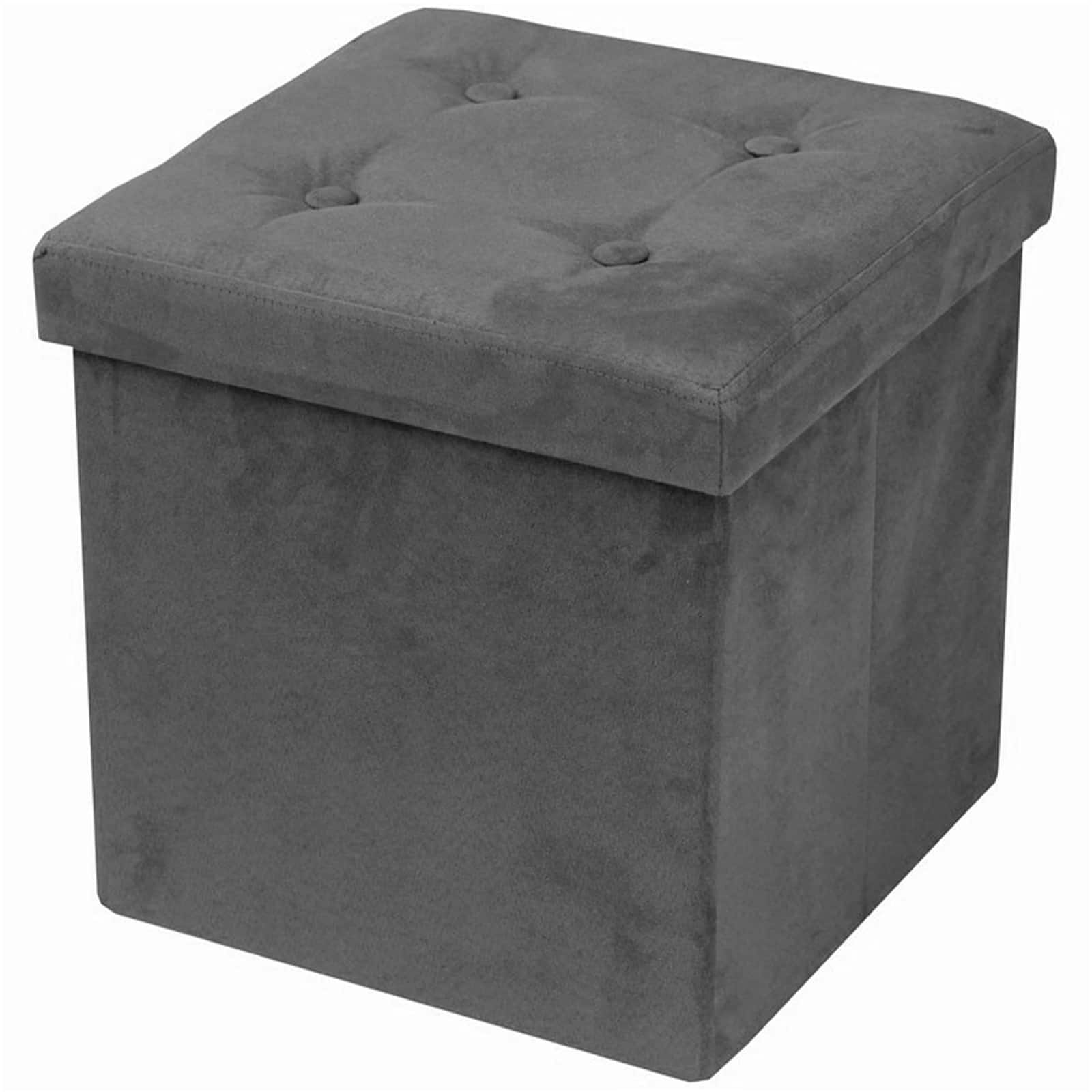 Sorbus 15&#x22; Faux Suede Storage Ottoman Cube