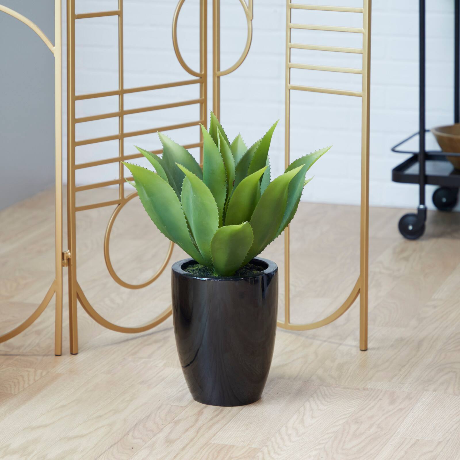 22" Potted Contemporary Succulent Artificial Foliage