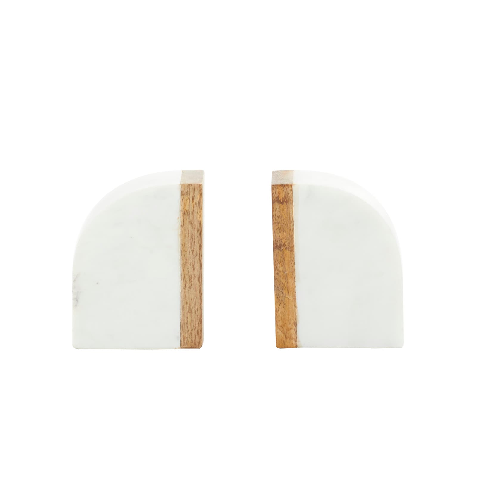 5&#x22; White Marble Modern Bookends, 2ct.
