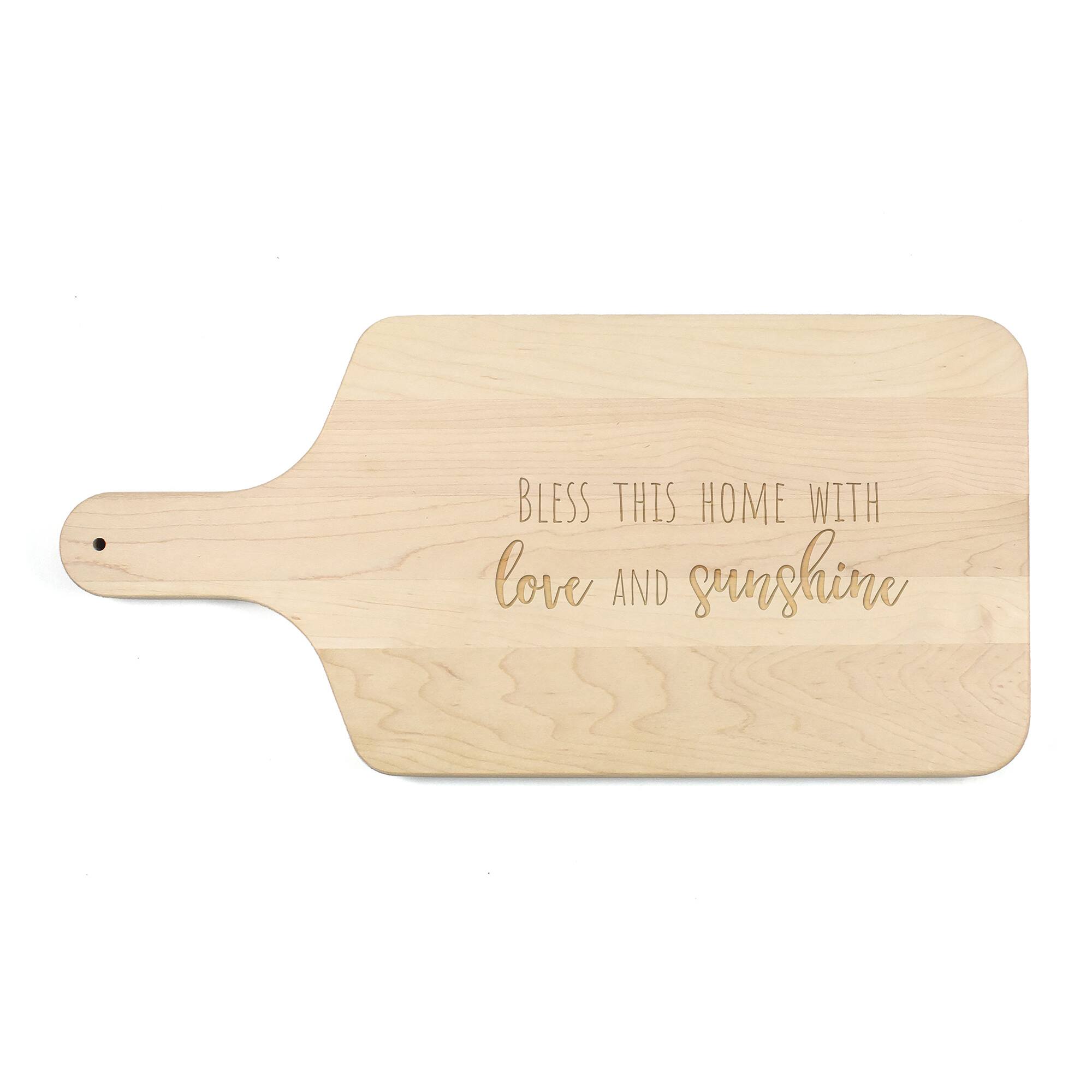 17" Love and Sunshine Maple Paddle Cutting Board