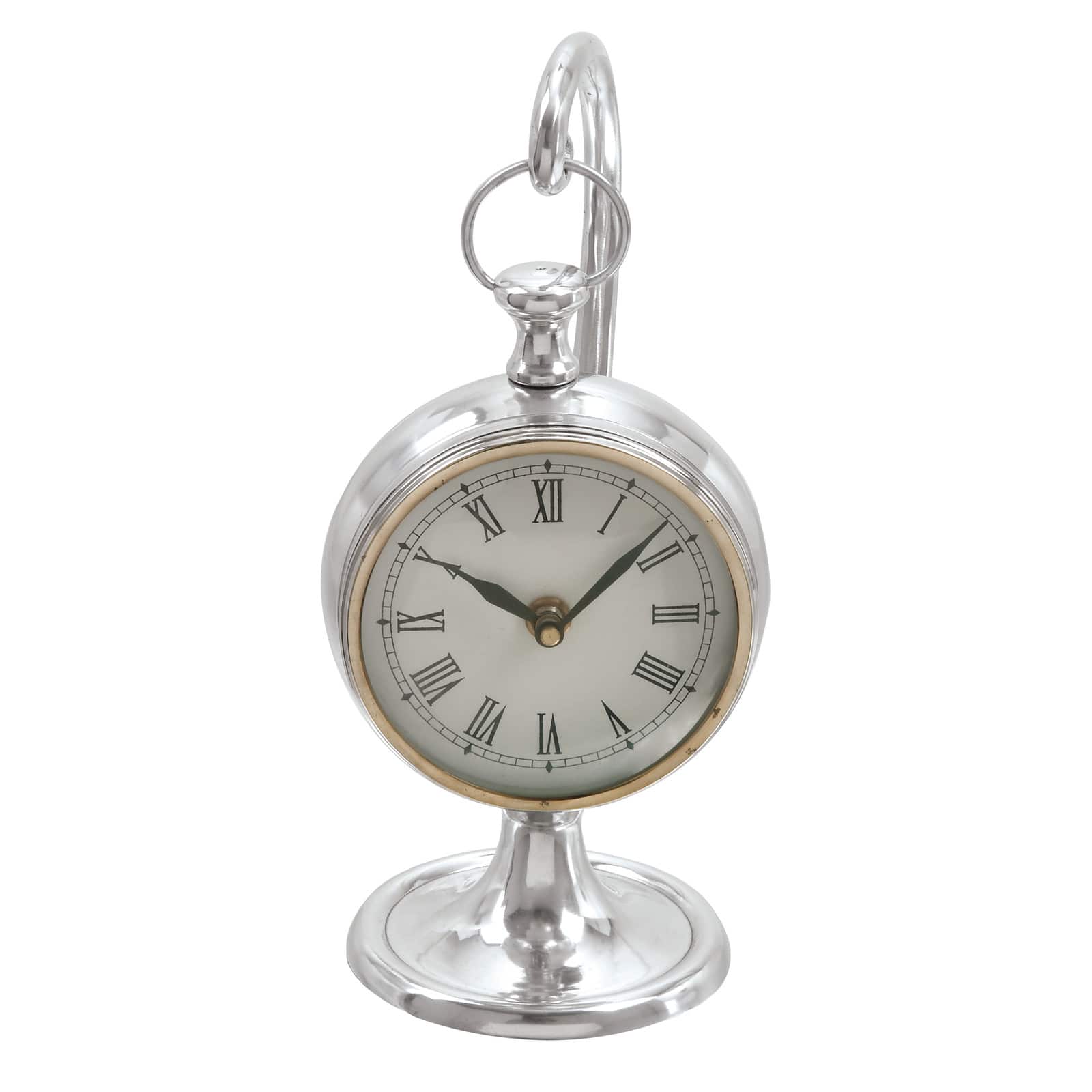 11" Silver Aluminum Coastal Clock
