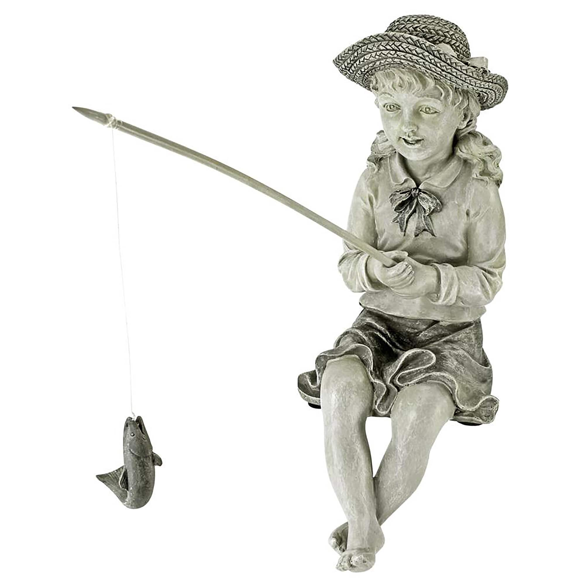 Design Toscano 11&#x22; Nellie&#x27;s Big Catch Fishing Statue