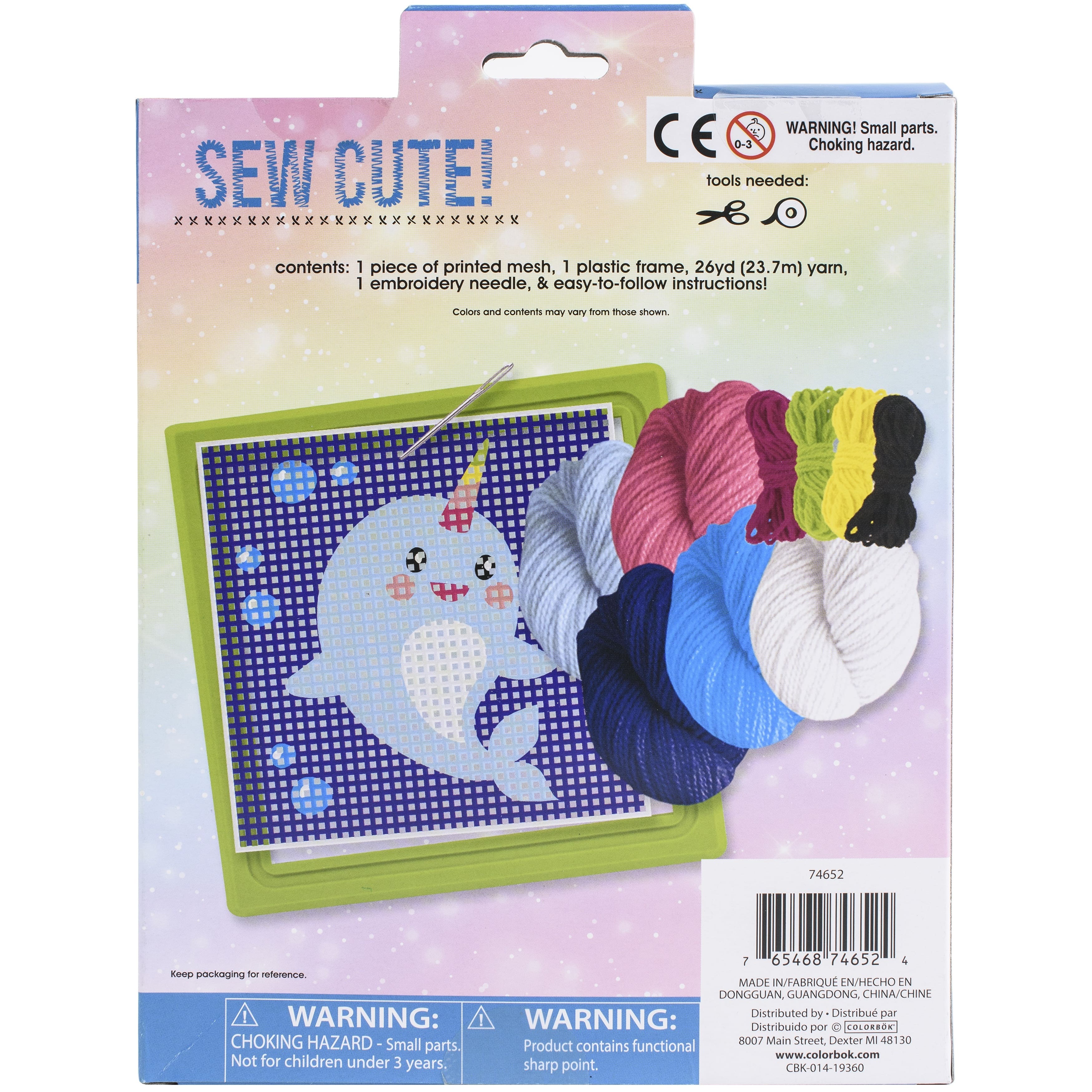 American Crafts&#x2122; Sew Cute! Narwhal Needlepoint Kit