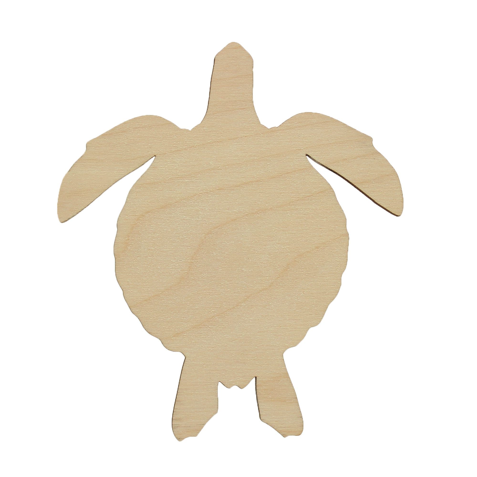 Essentials by Leisure Arts 24 Pack 3.81&#x22; x 4.5&#x22; Sea Turtle Flat Wood Shape