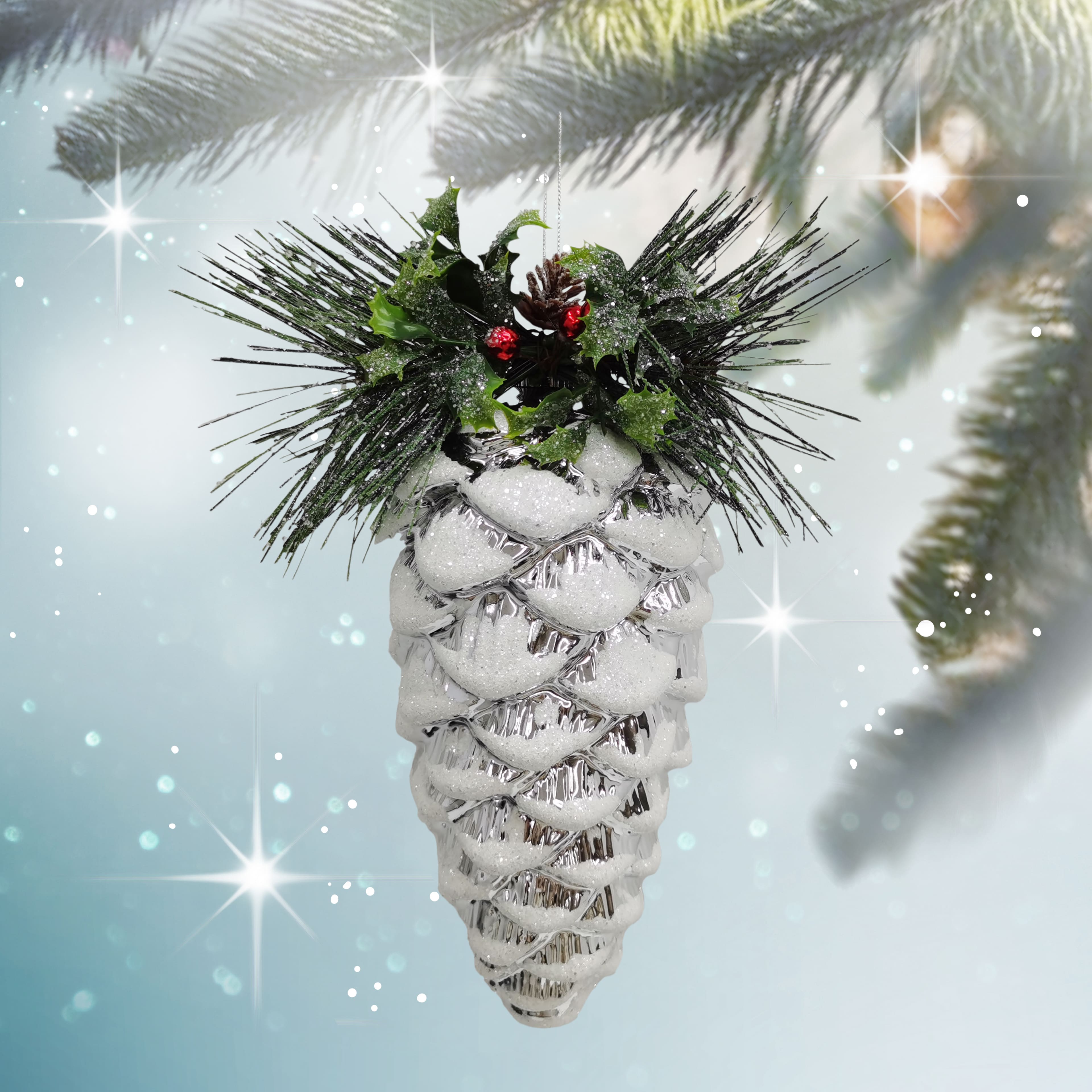 12&#x22; Glitter Frosted Pinecone Ornament by Ashland&#xAE;