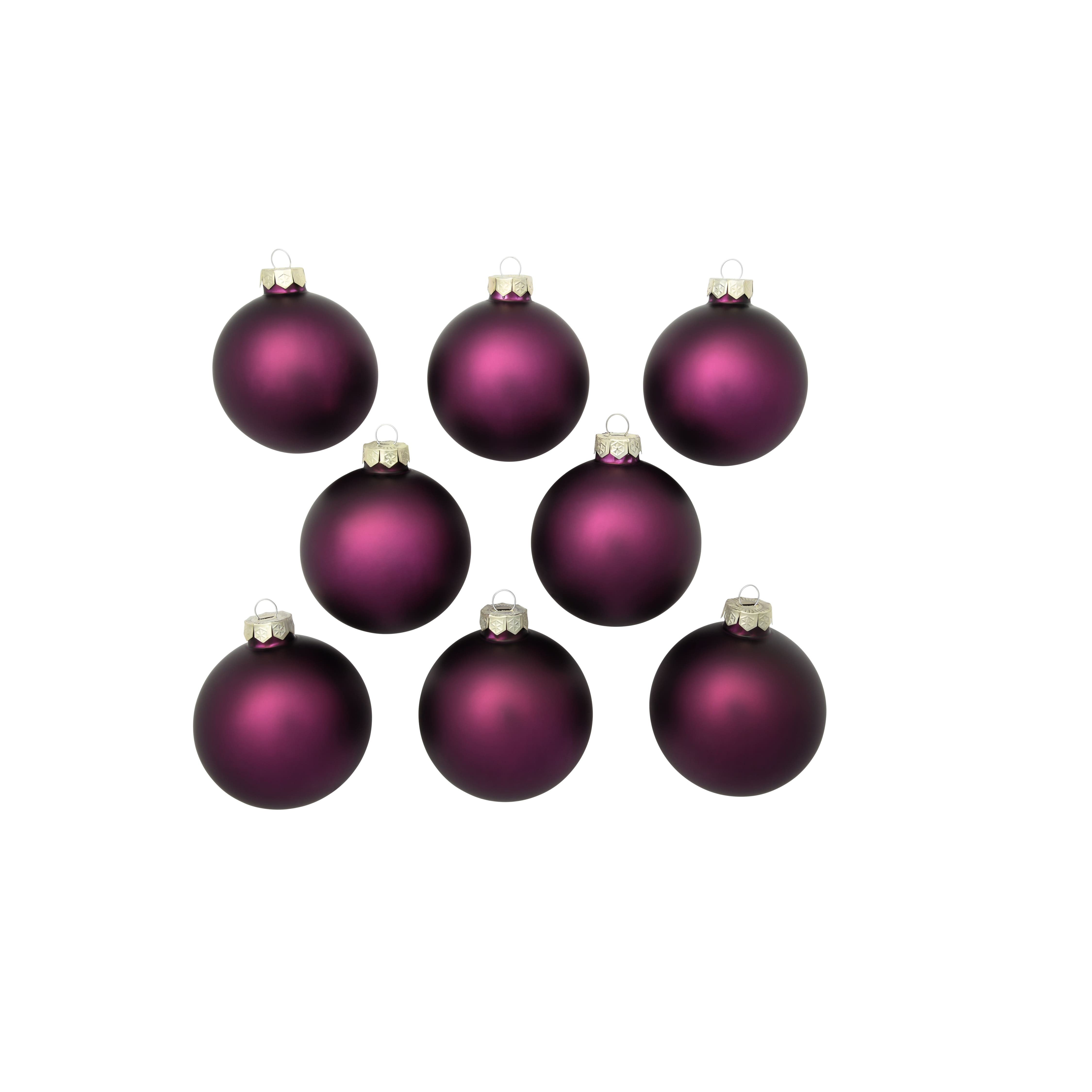Whitehurst 8ct. 3.25&#x22; Matte Glass Ball Ornaments