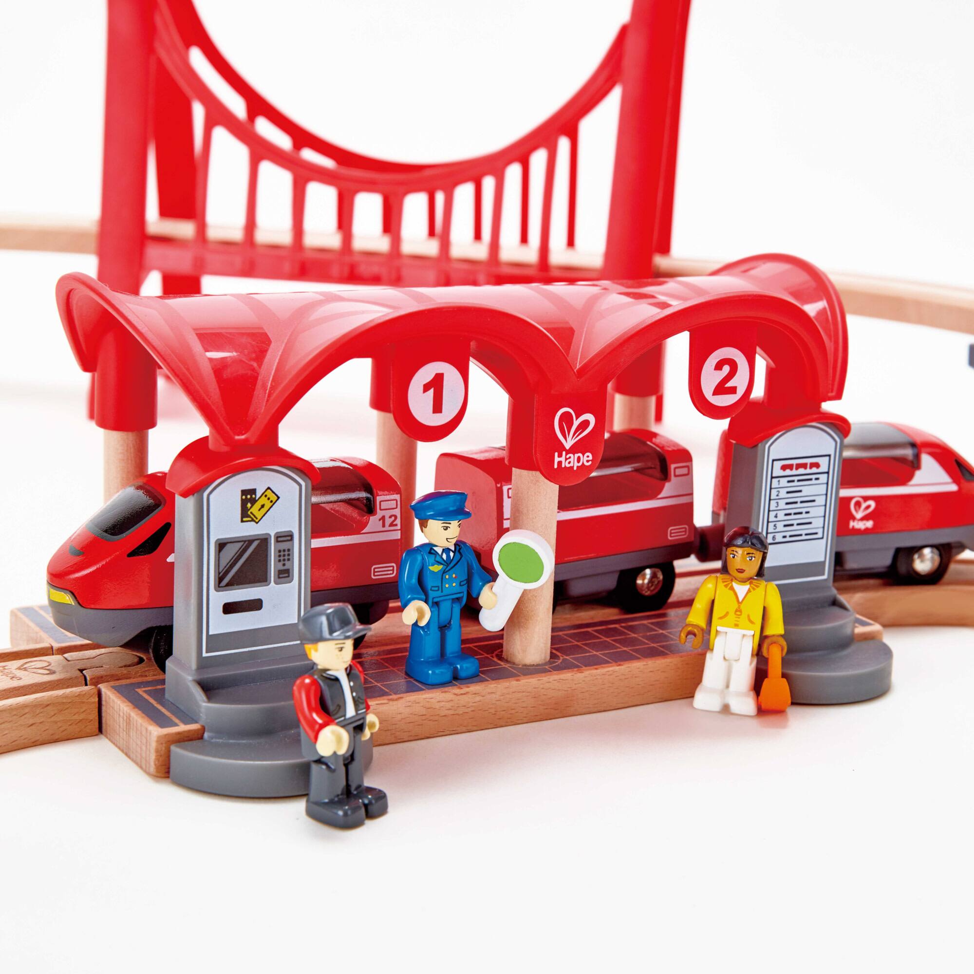 Hape Busy City Rail Wooden Train Set
