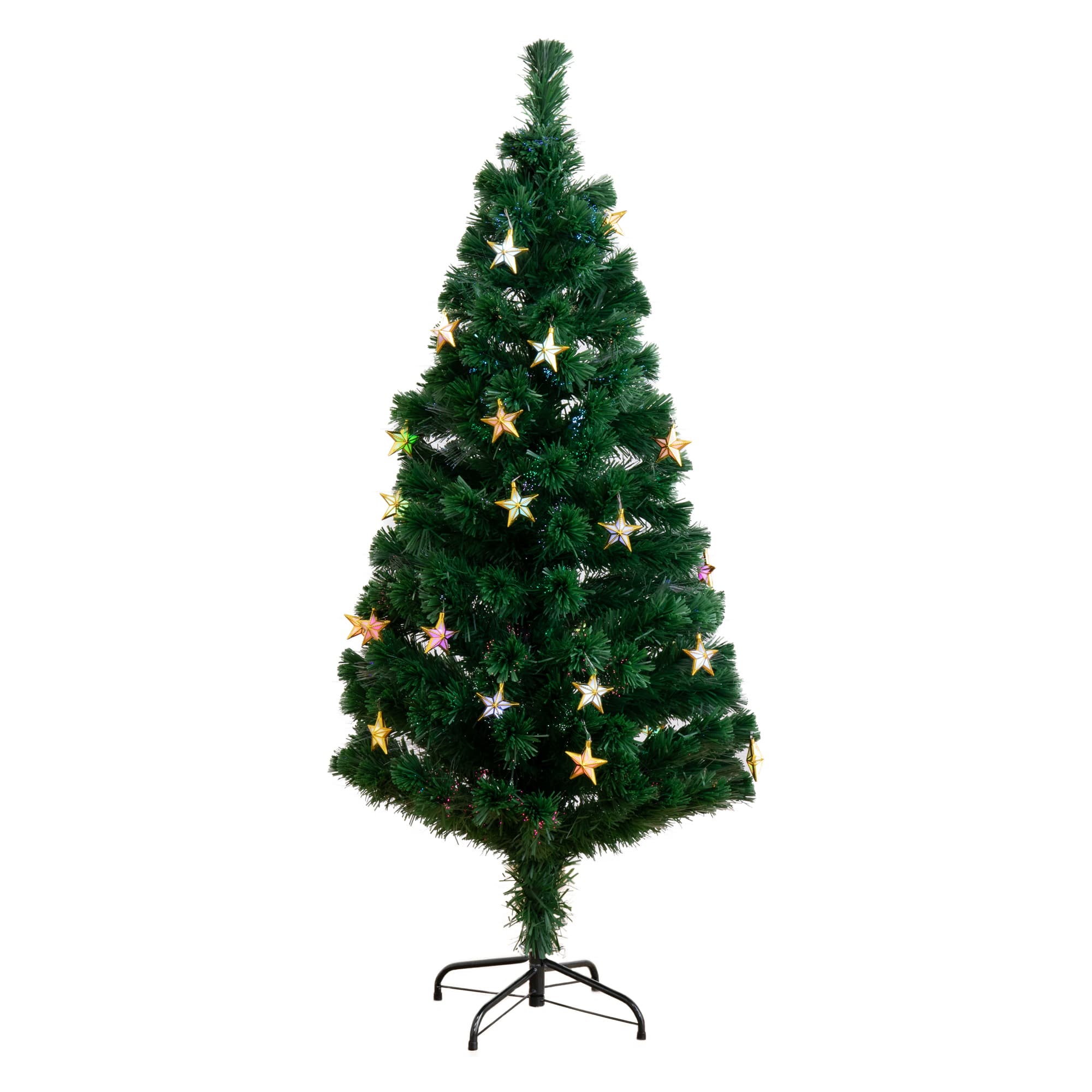 5ft. Fiber Optic Star-Shaped LED Lights Pine Artificial Christmas Tree