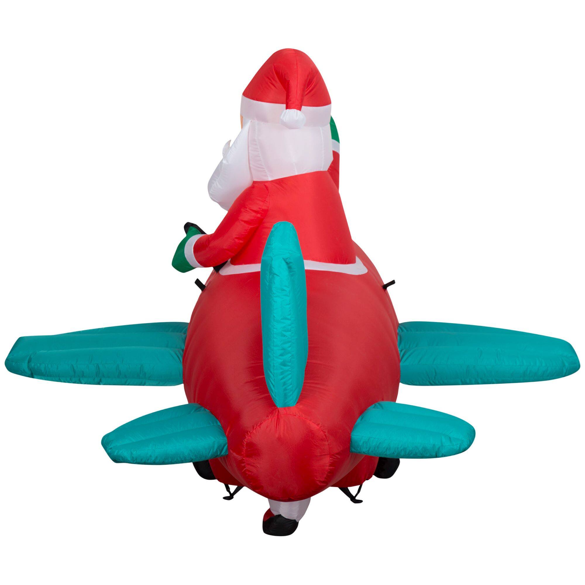 5ft. Animated Airblown® Inflatable Christmas Santa in Vintage Plane
