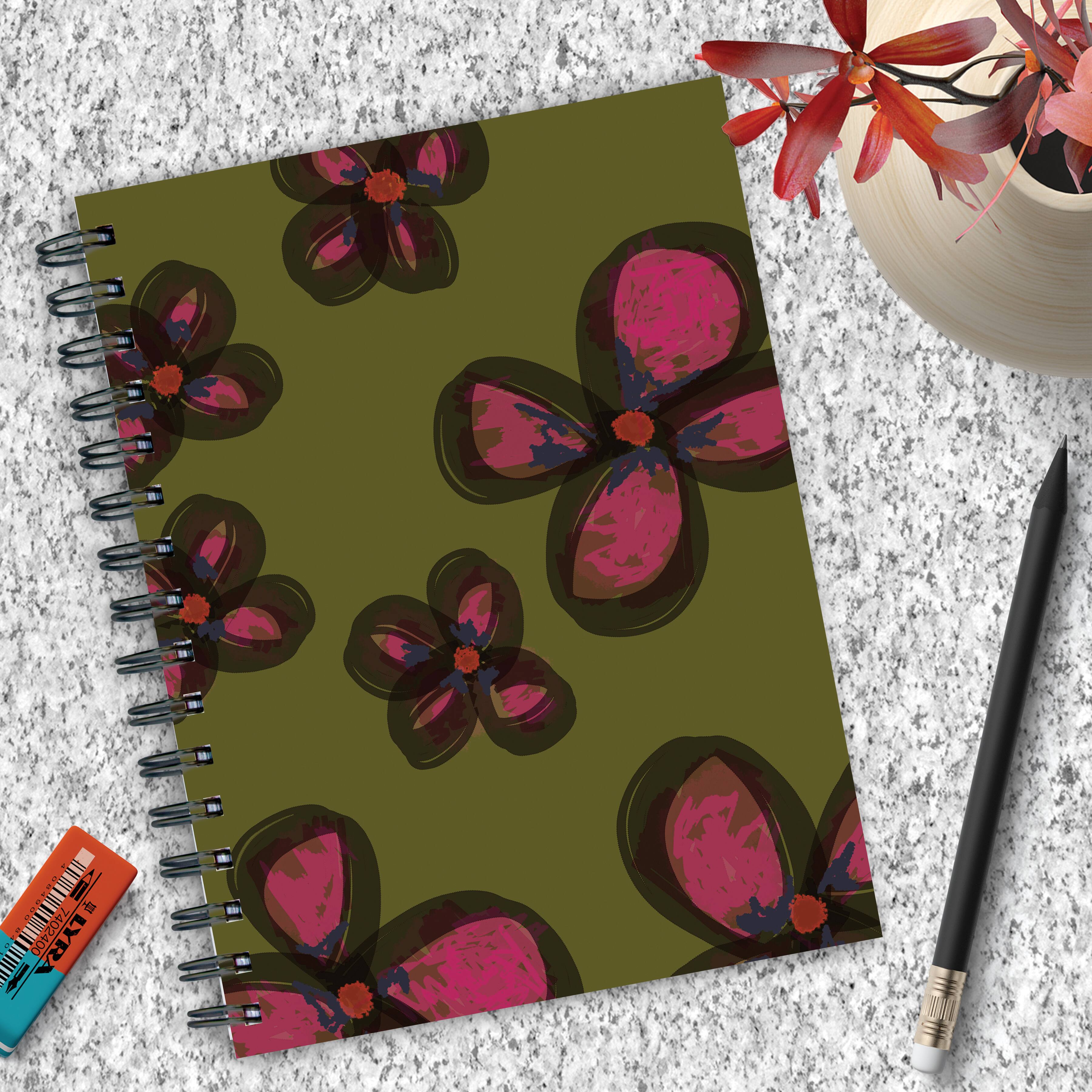 TF Publishing Painted Flowers Spiral Lined Journal