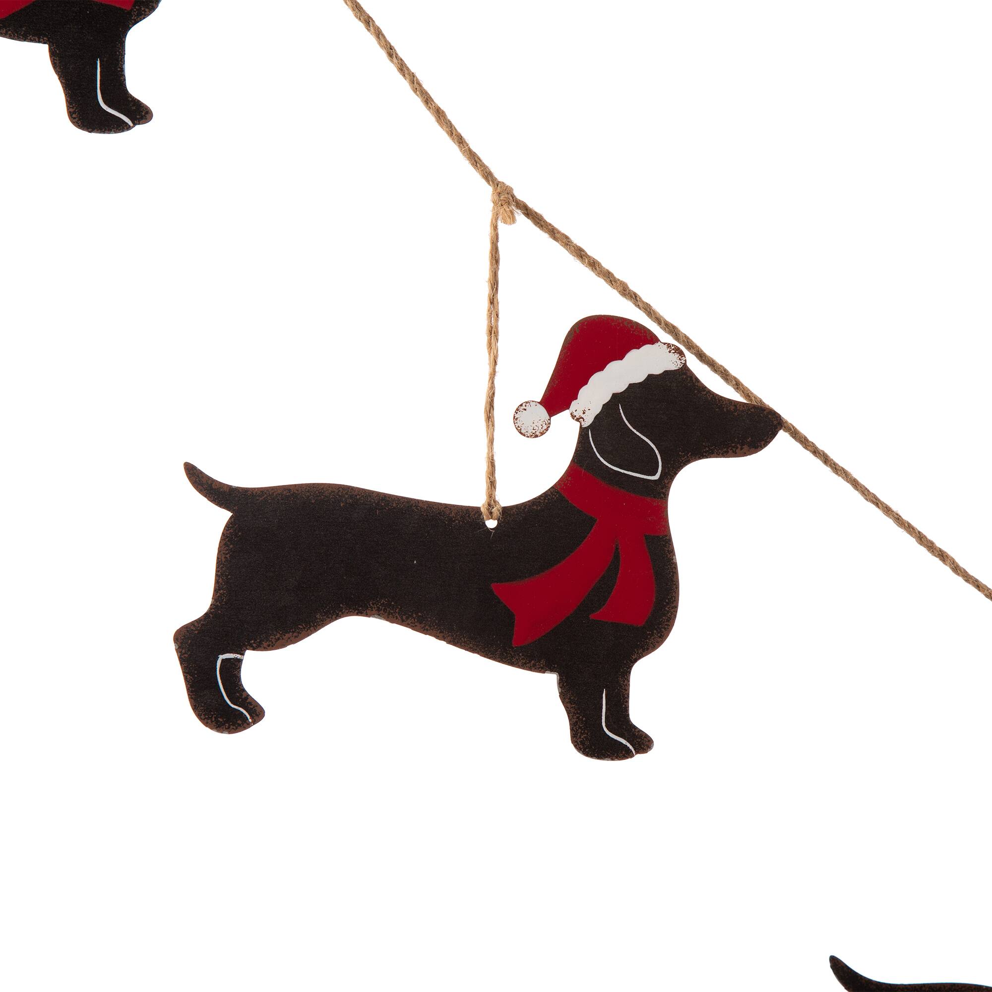 Glitzhome® 6ft. Metal Christmas Dog Garland Set