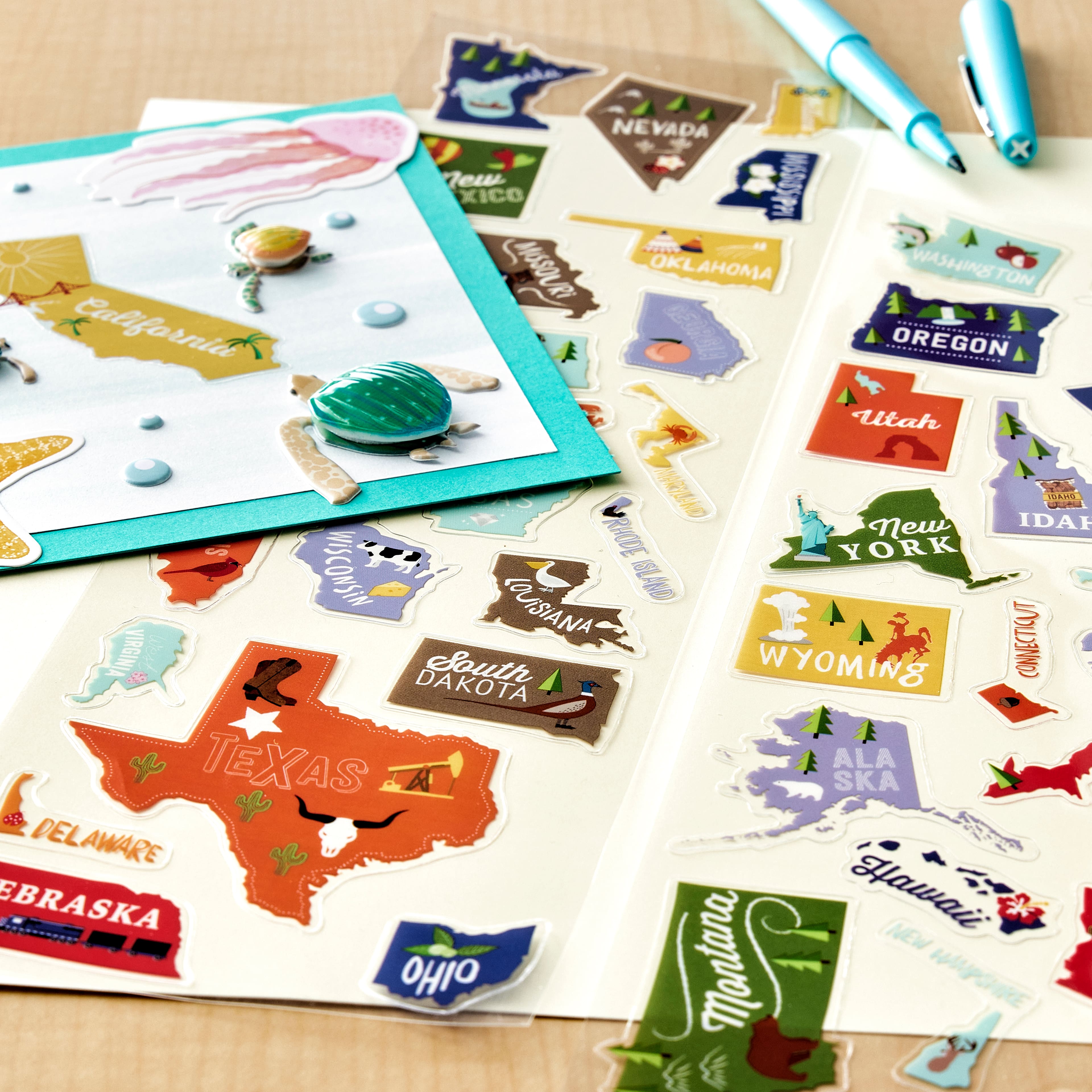 12 Pack: State Stickers by Recollections™