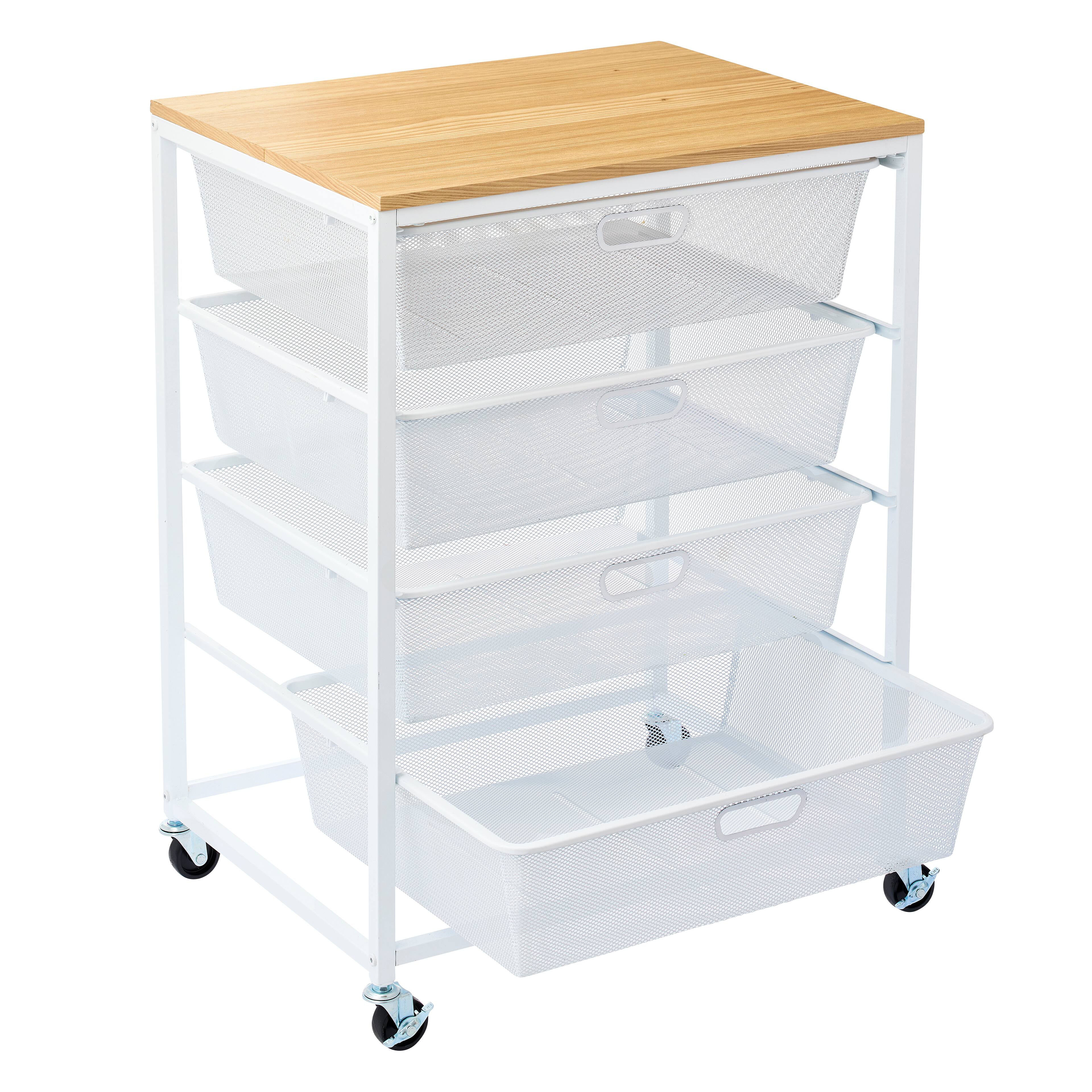 Metro White 4 Drawer Rolling Cart by Simply Tidy&#xAE;