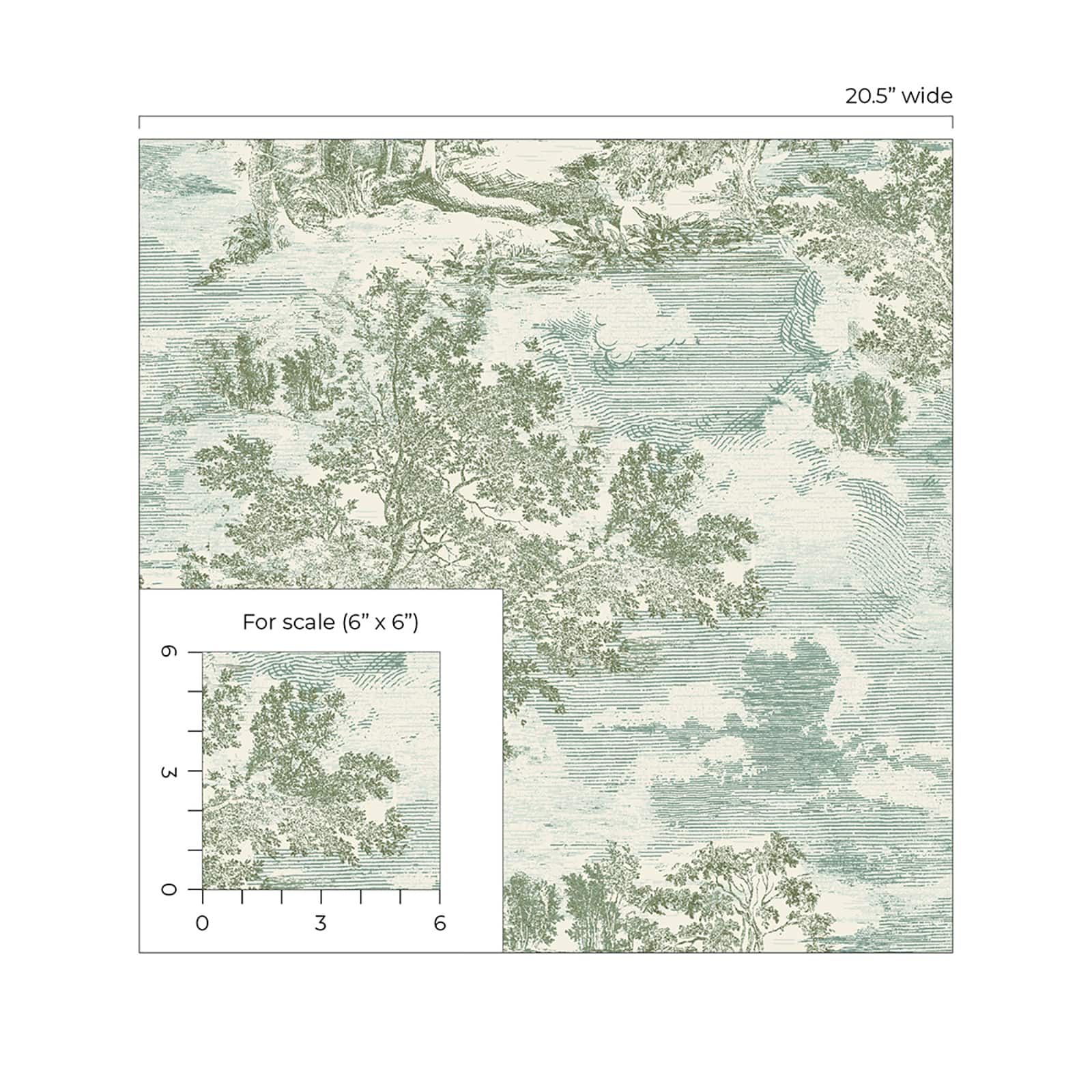 Surface Style Serene Scenes Toile Peel &#x26; Stick Wallpaper