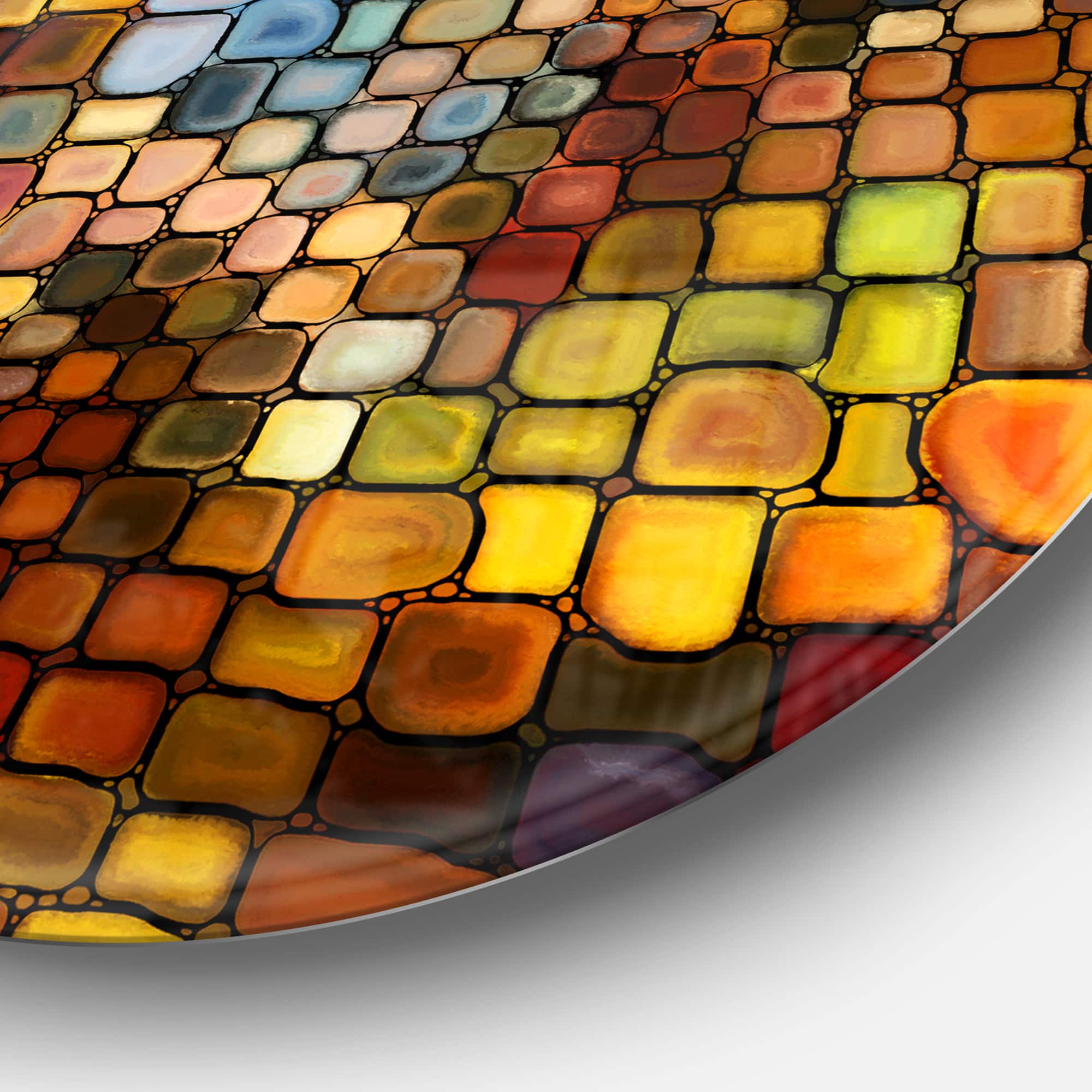 Designart - Dreaming of Stained Glass&#x27; Abstract Metal Artwork