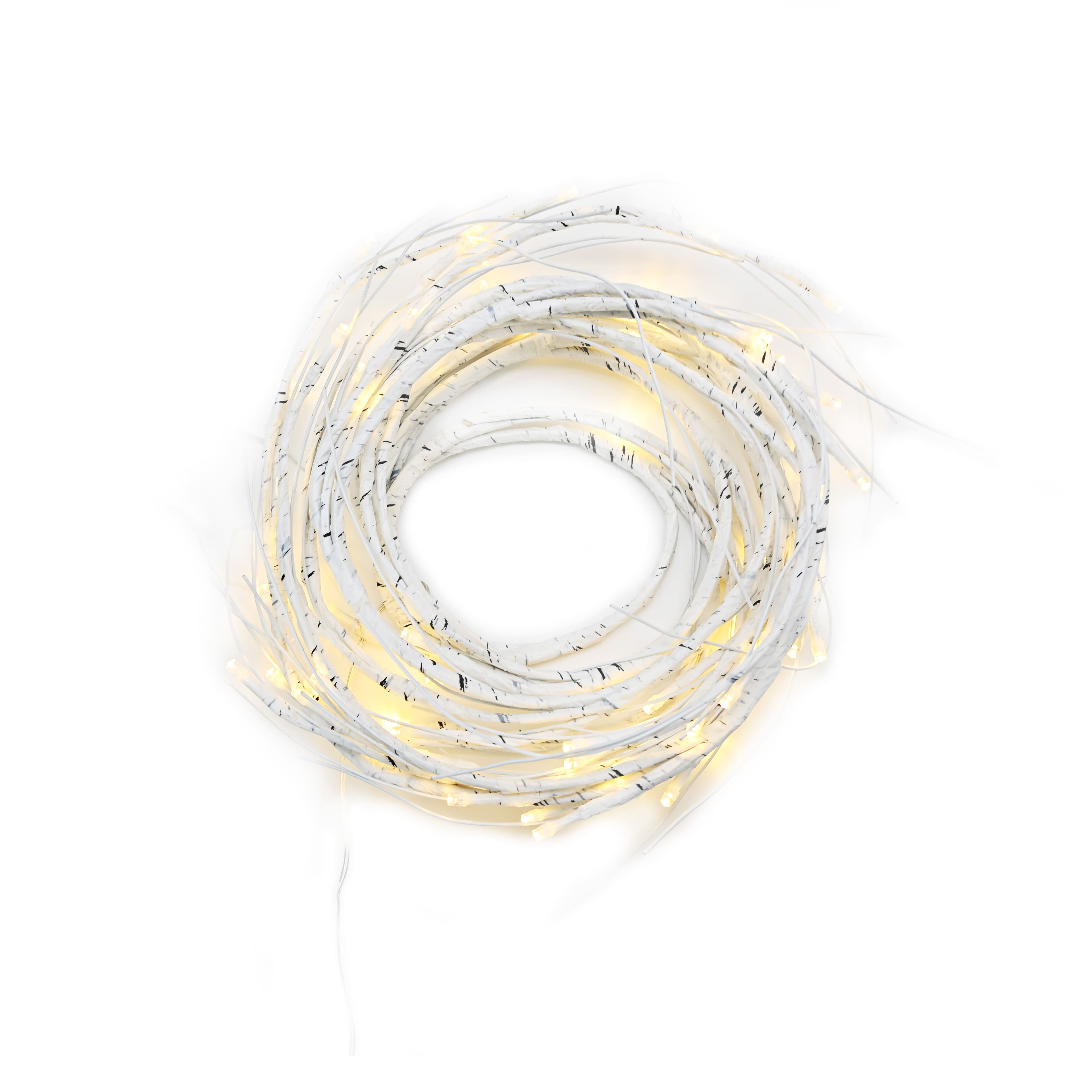 64ct. Warm White Led White Branch Garland String Lights by Ashland&#xAE;