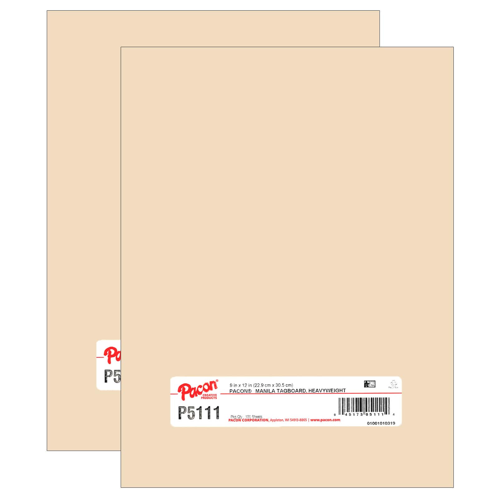 Pacon® Manila Heavyweight Tagboard, 2 Packs of 100