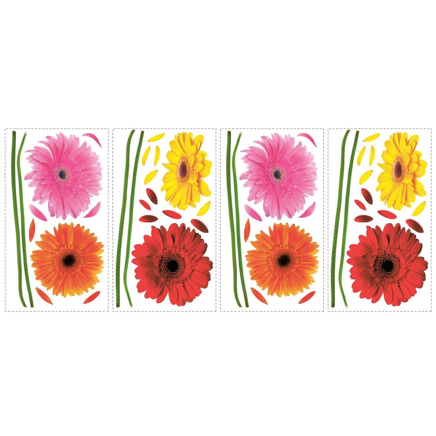 RoomMates Small Gerber Daisies Peel & Stick Wall Decals