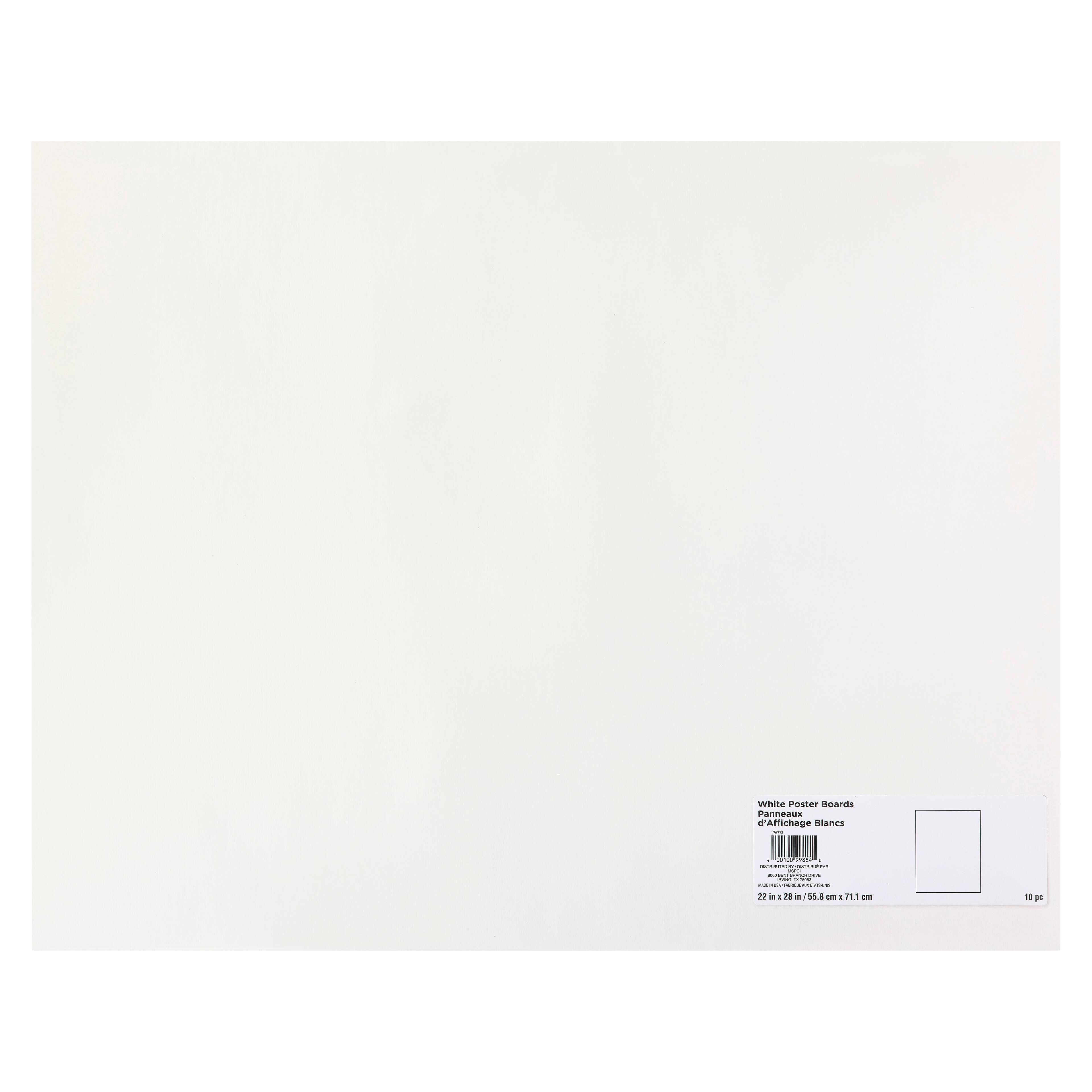 22" x 28" White Poster Board, 10ct.