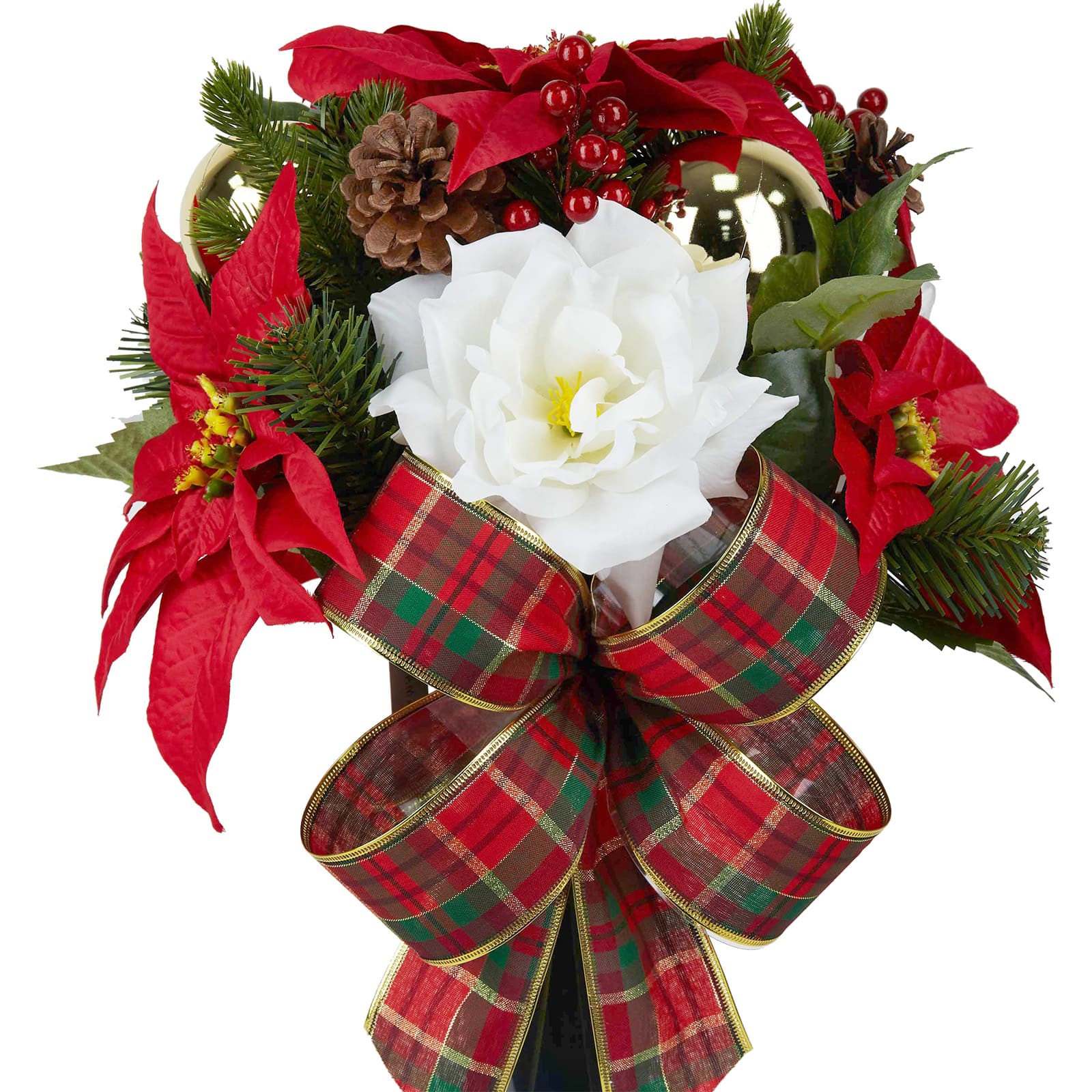 Red &#x26; White Rose &#x26; Poinsettia Remembrance Cone by Ashland&#xAE;