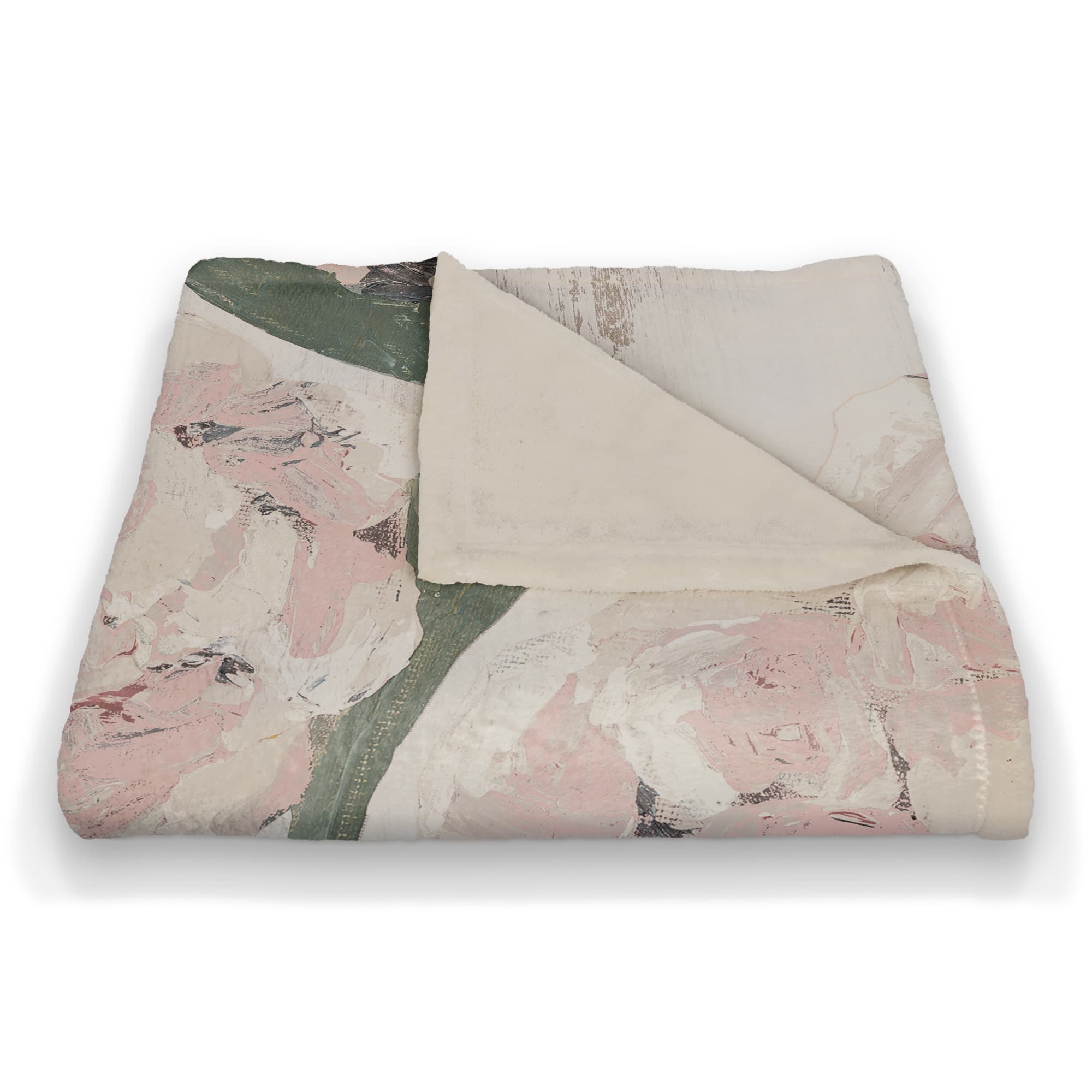 Farmhouse Floral Coral Fleece Throw Blanket