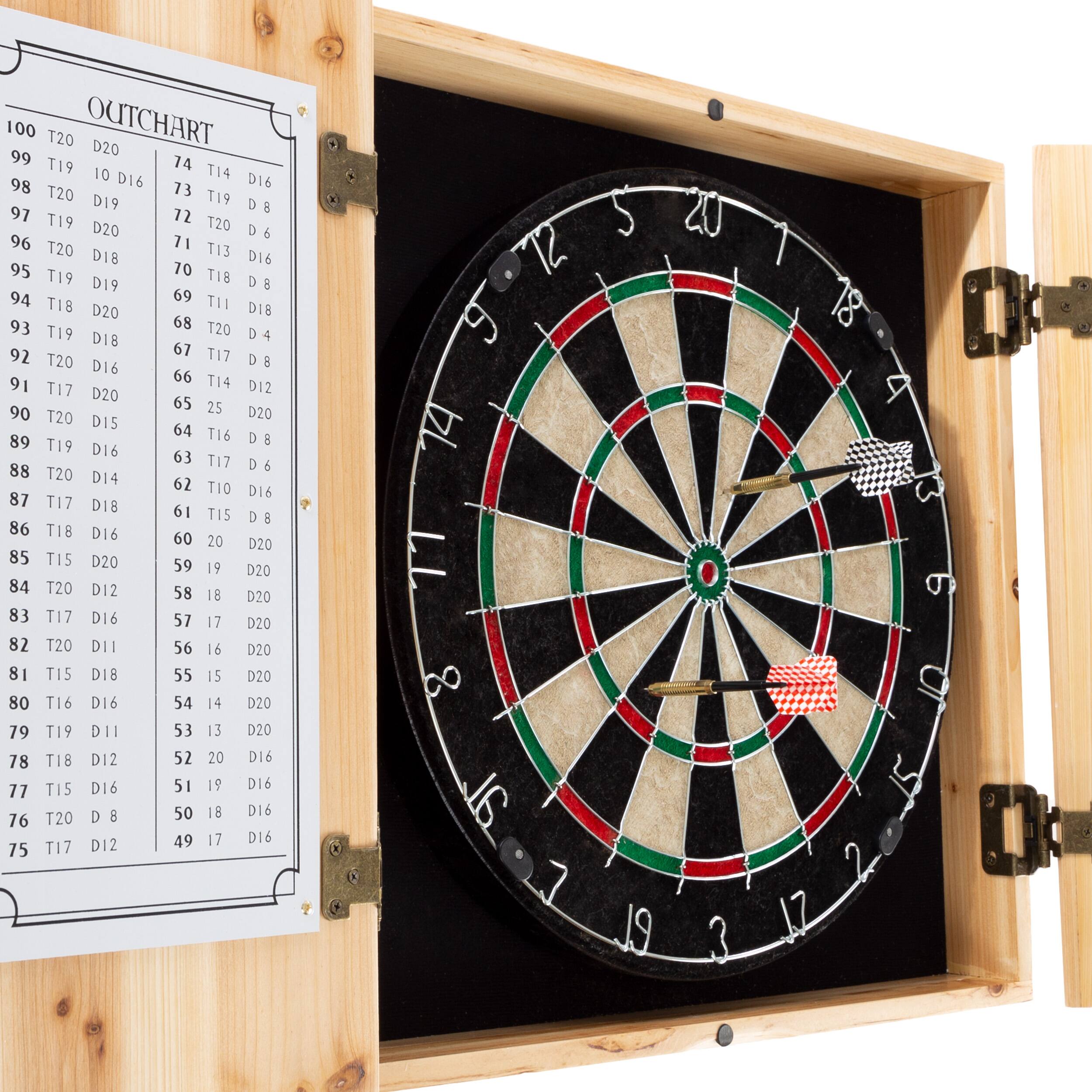Toy Time Solid Wood Dart Cabinet Set