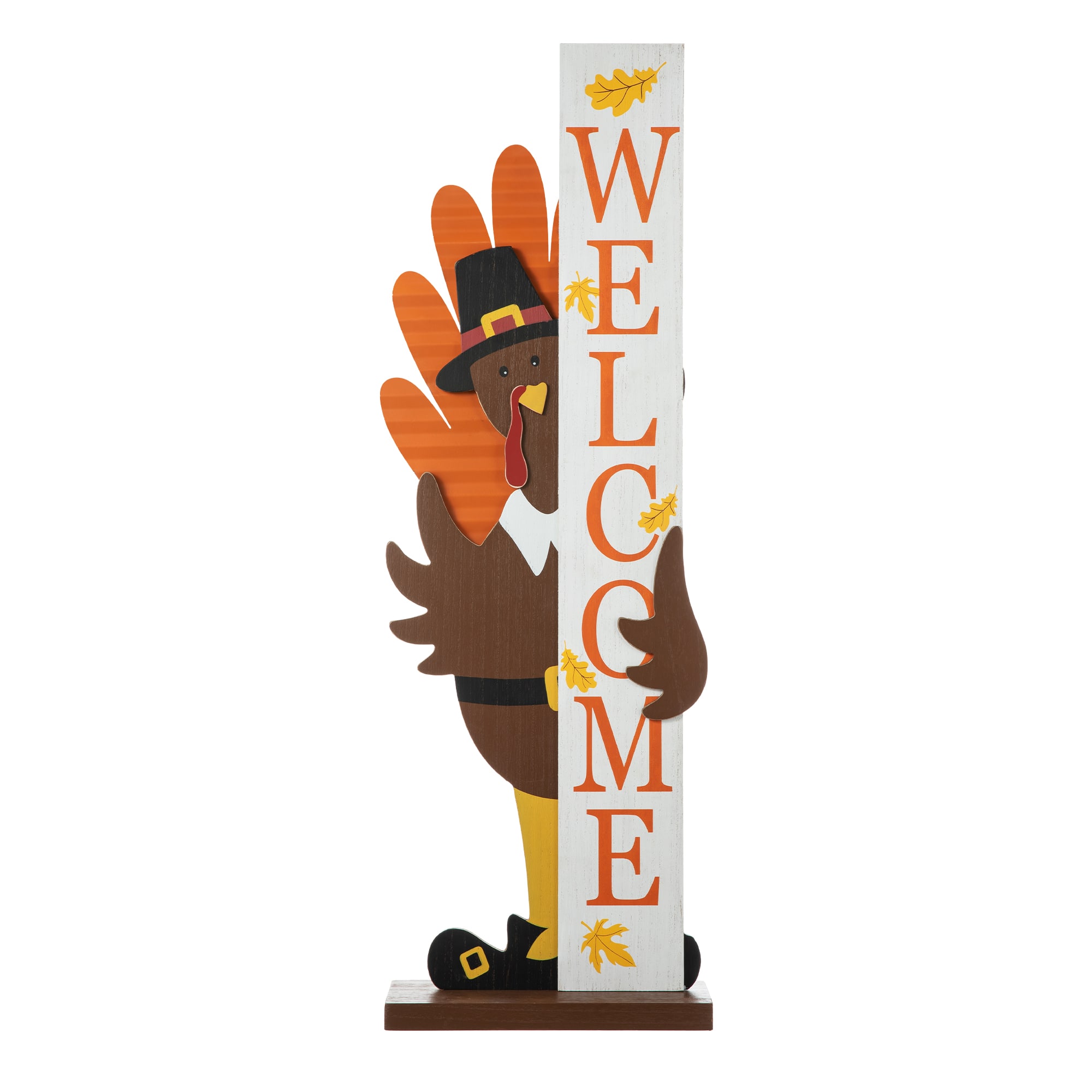 Glitzhome&#xAE; 36&#x22; Thanksgiving Wooden Turkey Welcome Porch D&#xE9;cor