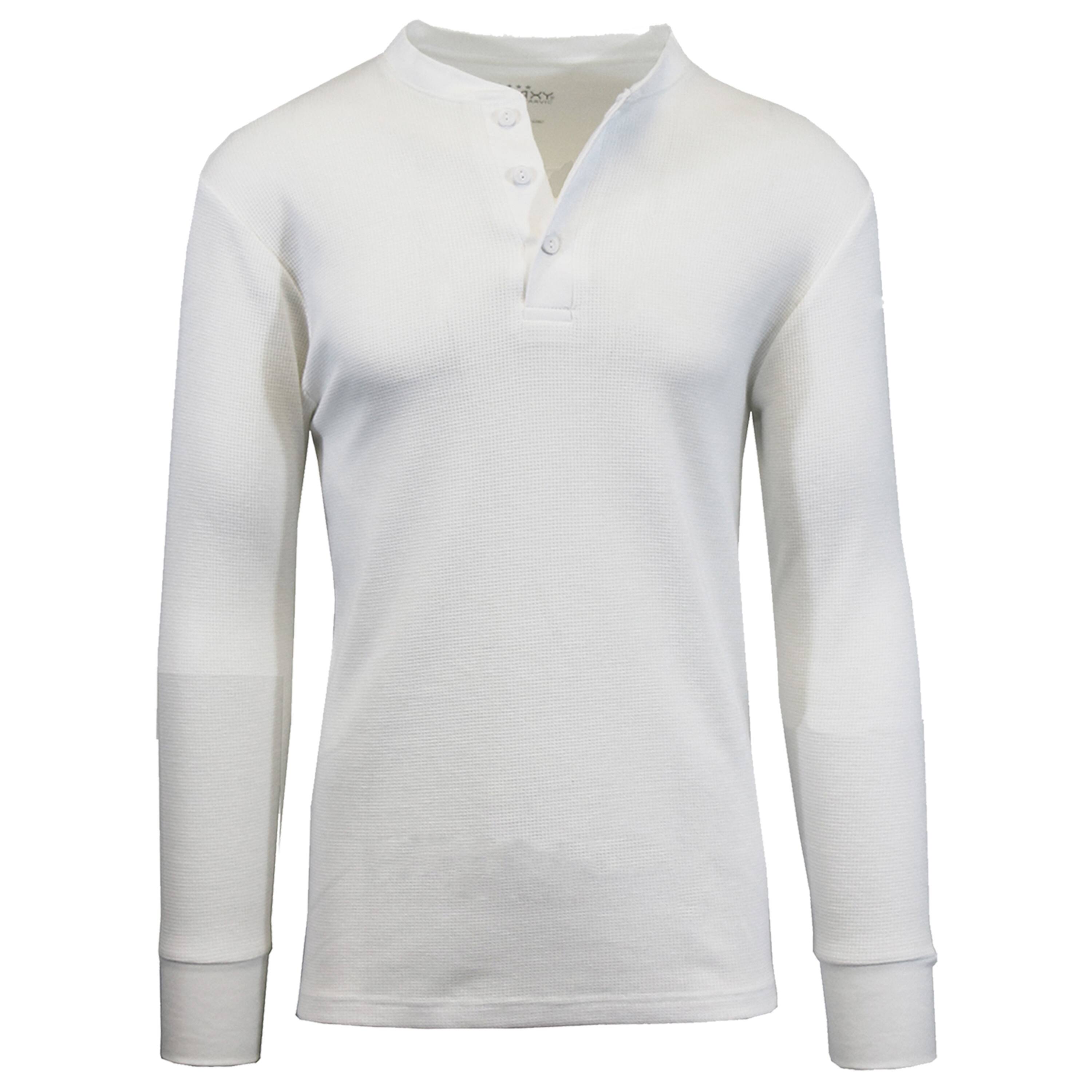 Men's Long Sleeve Waffle-Knit Thermal Henley Shirt