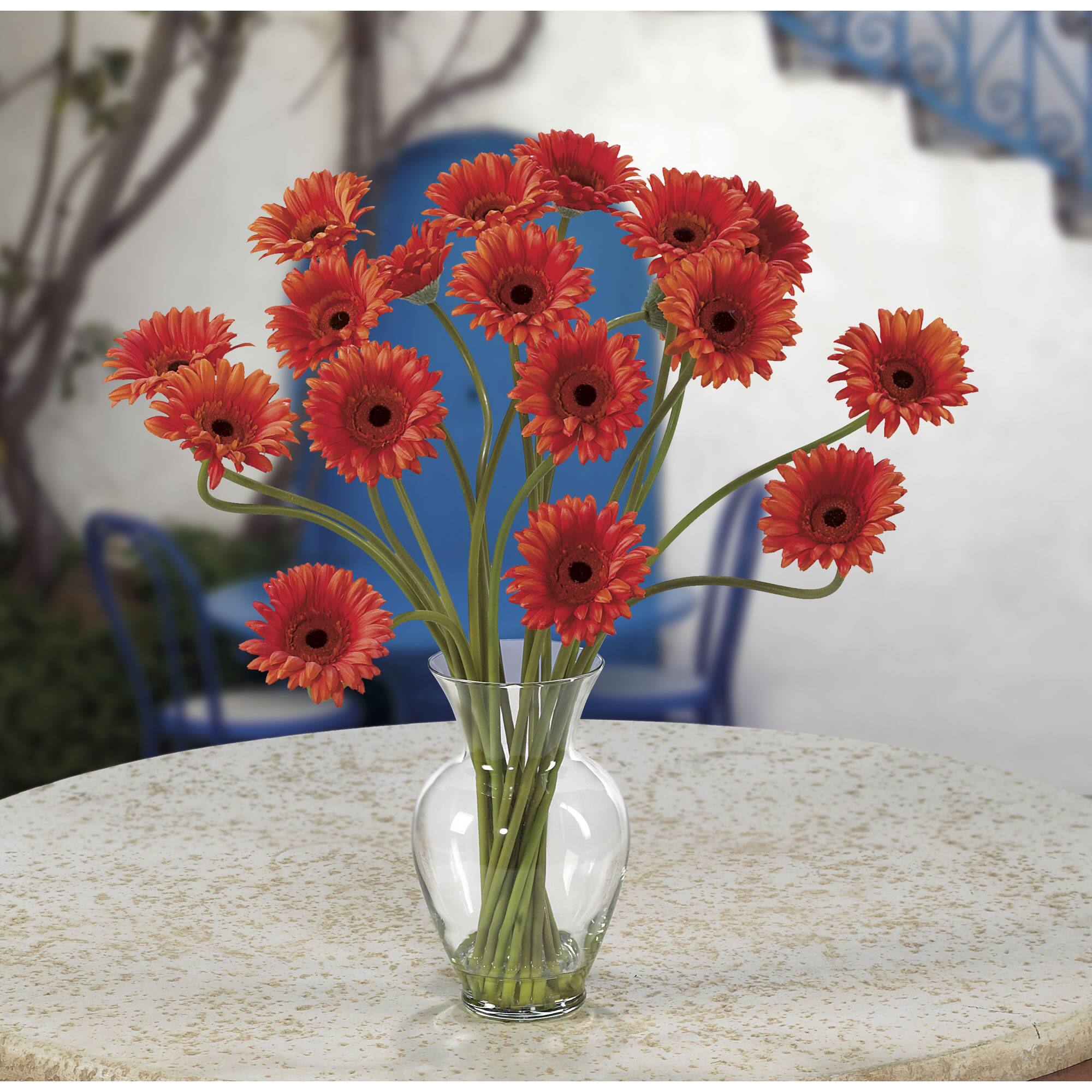 21&#x22; Gerbera Daisy Liquid Illusion Silk Flower Arrangement
