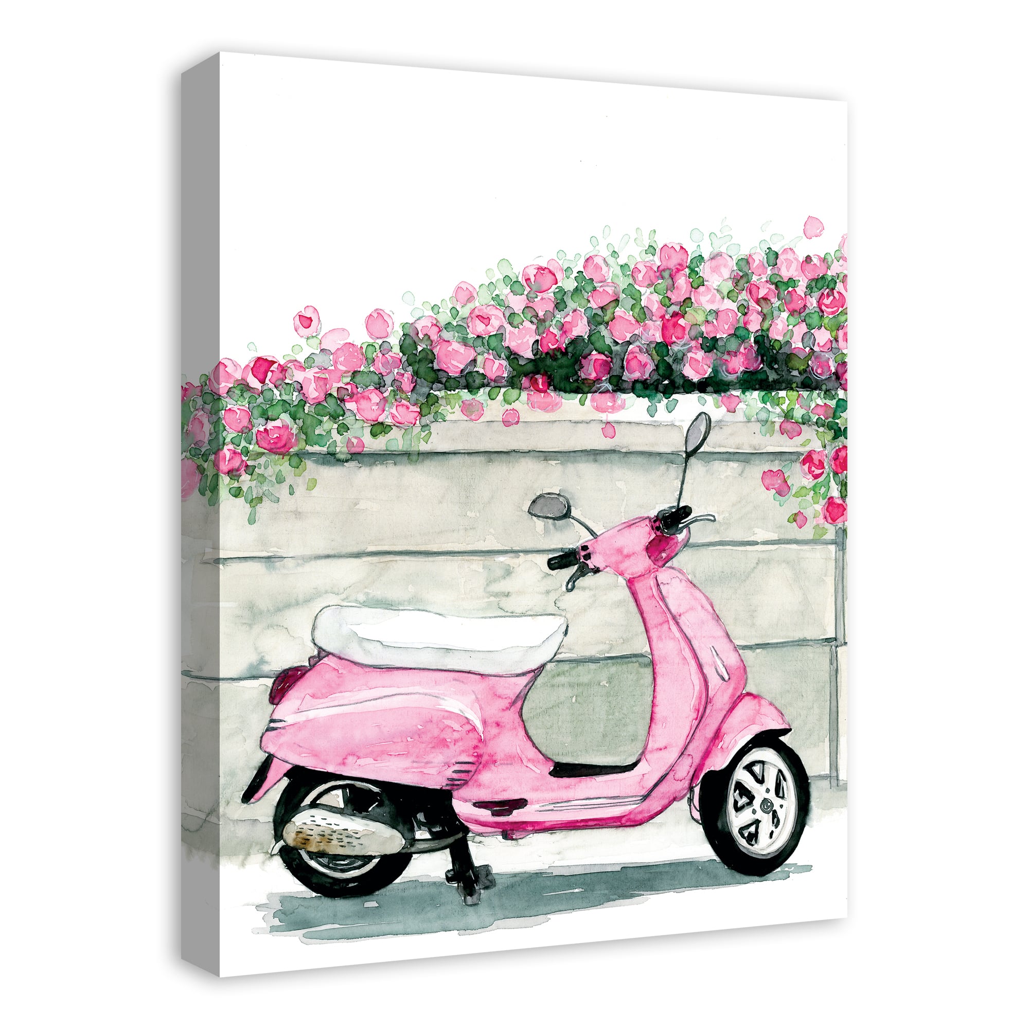 Pink Scooter Canvas Wall Art