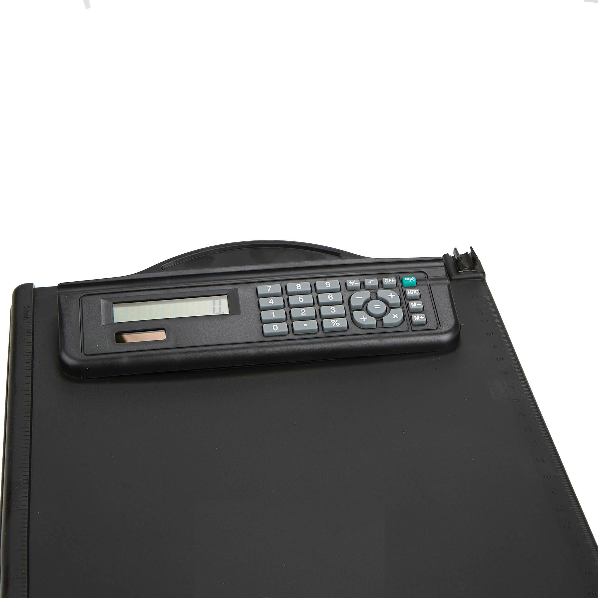 Mind Reader Plastic File Folder Clipboard with Built-In Calculator