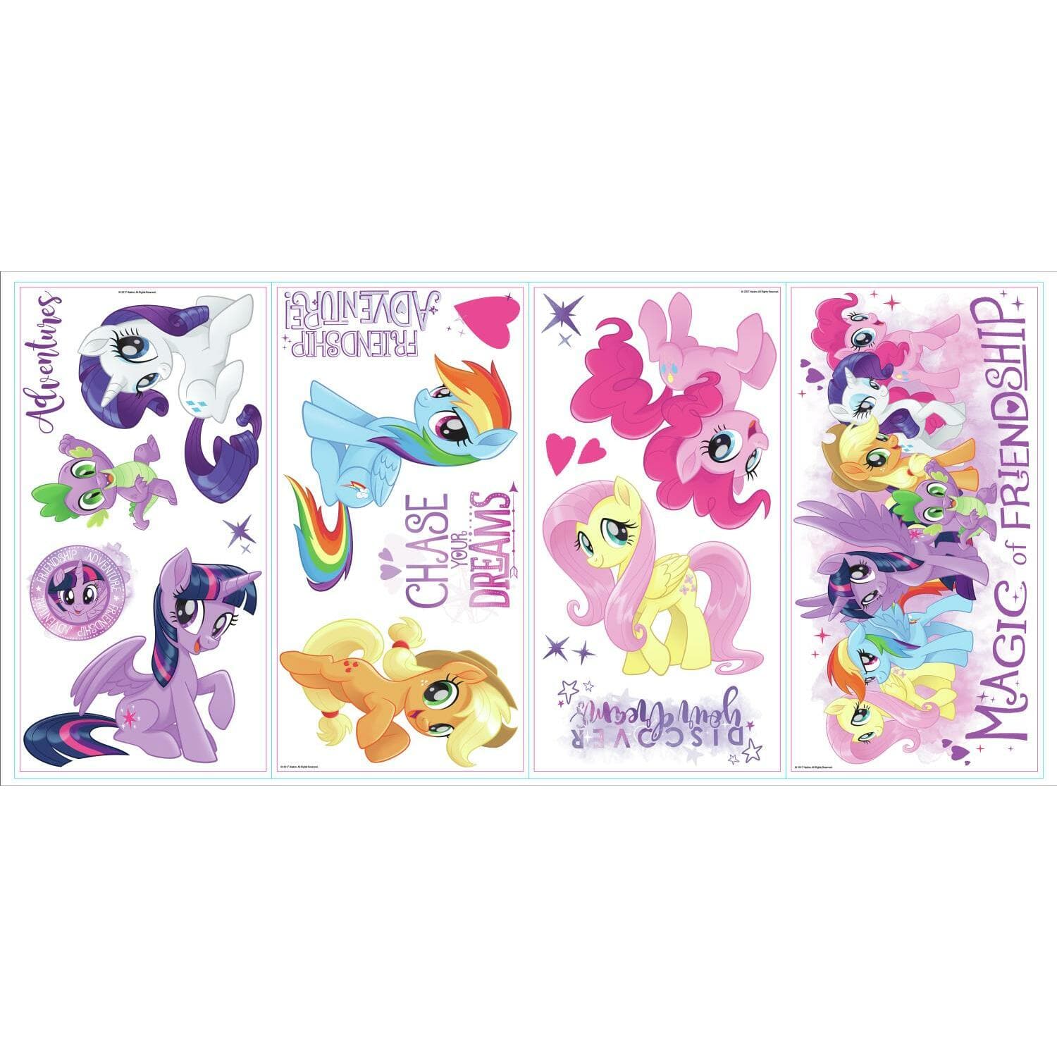 RoomMates My Little Pony The Movie Peel & Stick Glitter Wall Decals