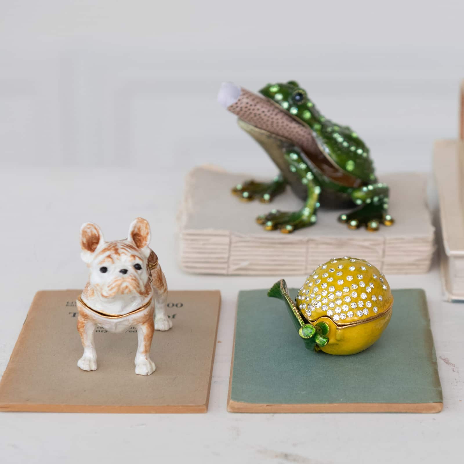Hello Honey&#xAE; 3&#x22; Multicolor French Bulldog Jeweled Trinket Box