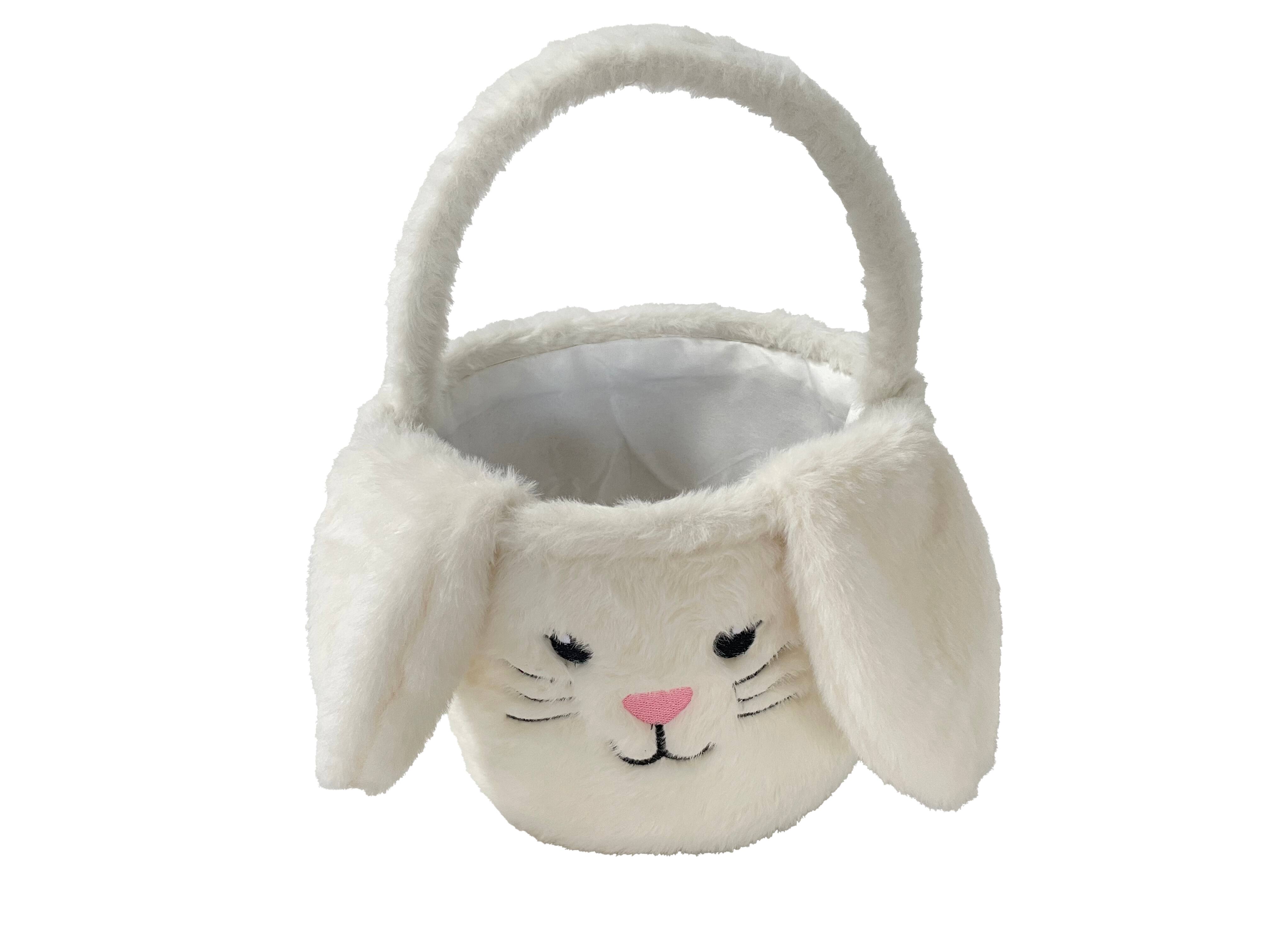 9.25" Faux Fur Bunny Easter Basket by Creatology™