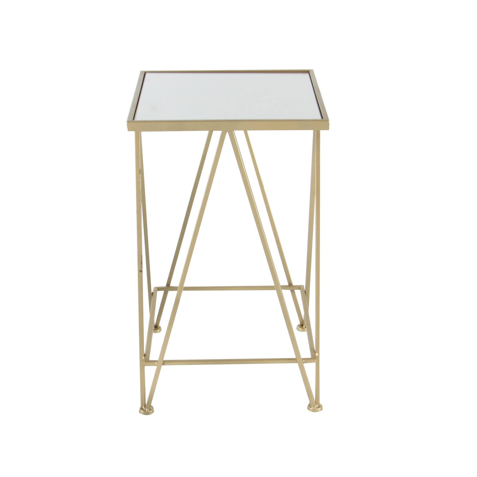 Gold Metal Contemporary Accent Table Set
