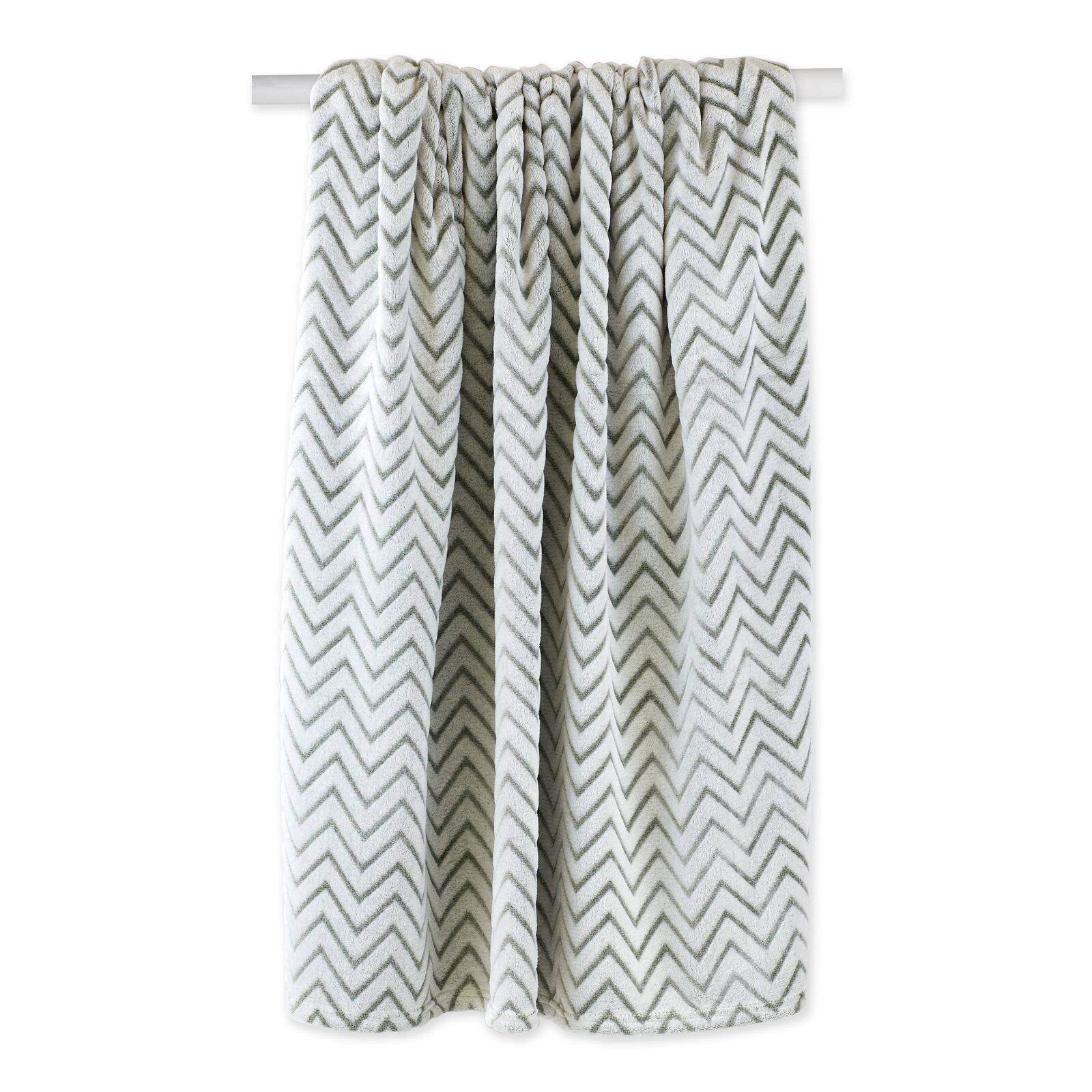 DII® Sage Chevron Plush Throw