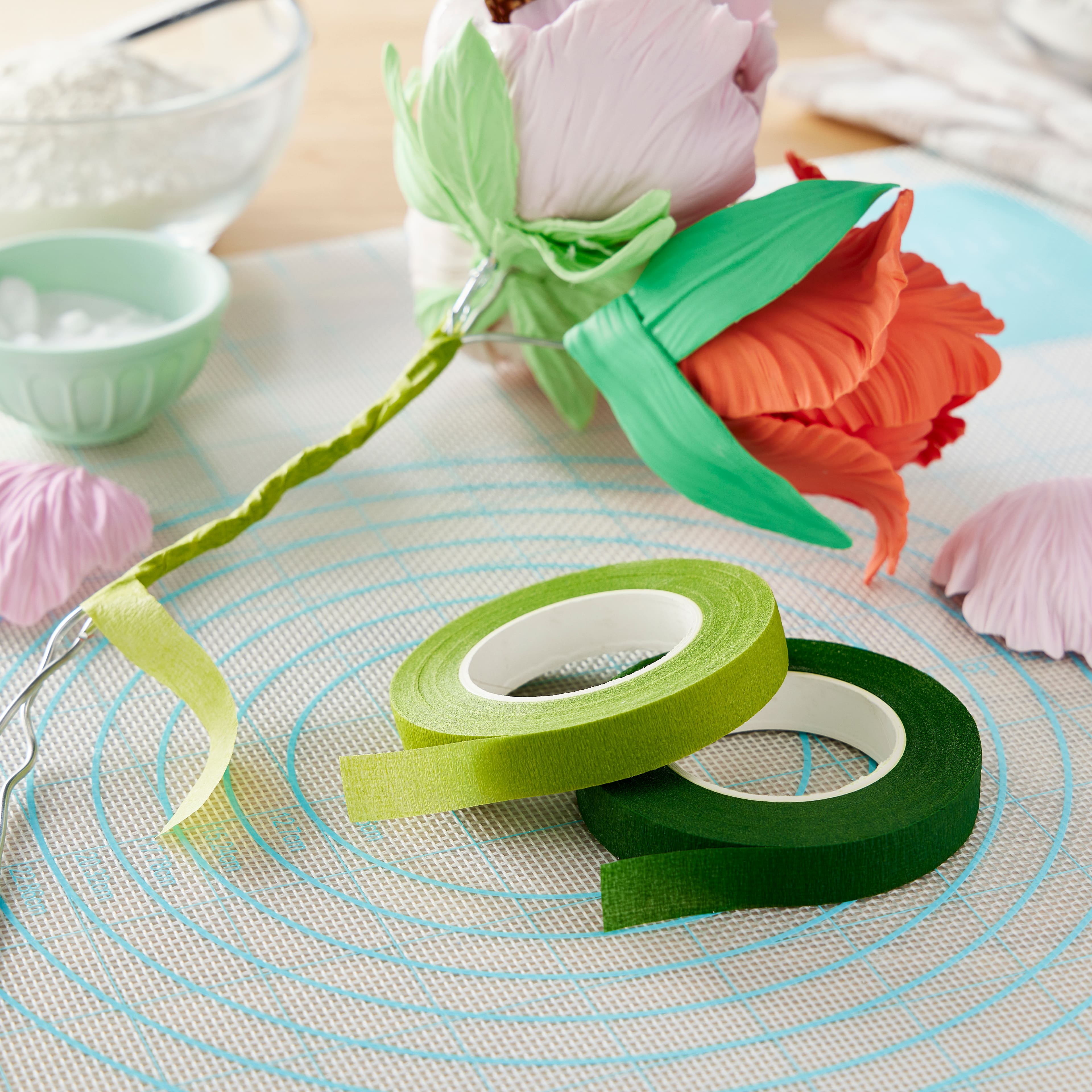 6 Packs: 2 ct. (12 total) 1/2" Green Gum Paste Flower Tape Rolls by Celebrate It™