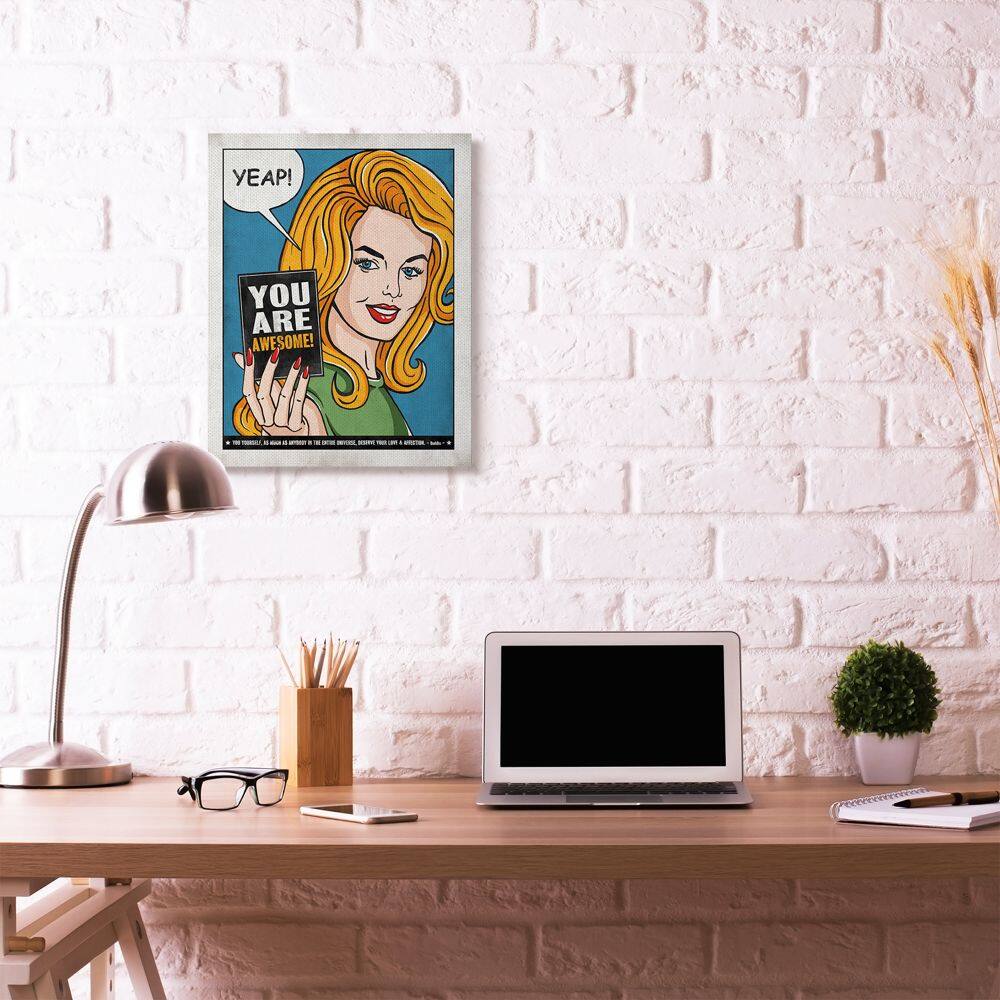 Stupell Industries You Are Awesome Vintage Comic Book Canvas Wall Art