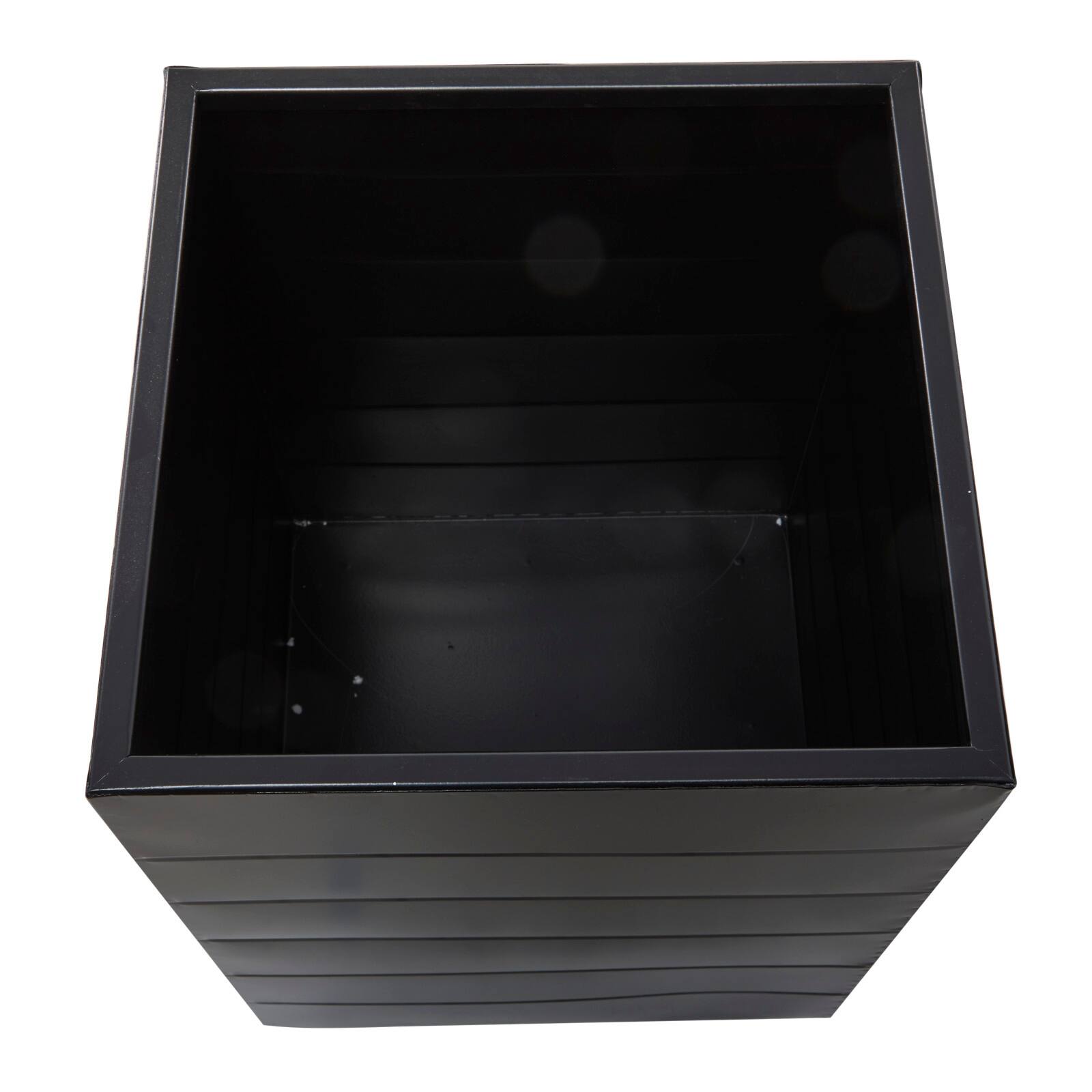 Black Modern Planter, Set of 2" 17", 15"