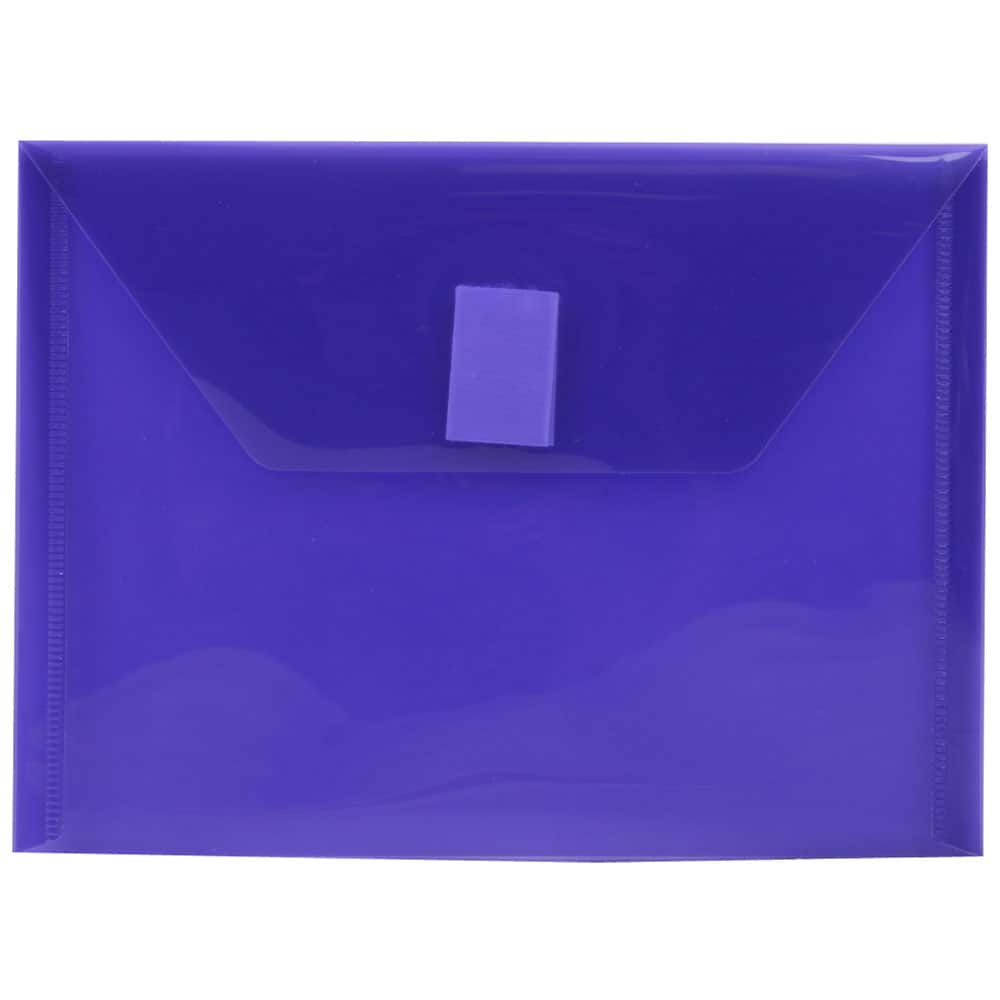 JAM Paper 5.5" x 7.5" Plastic Hook & Loop Closure Envelopes, 12ct.