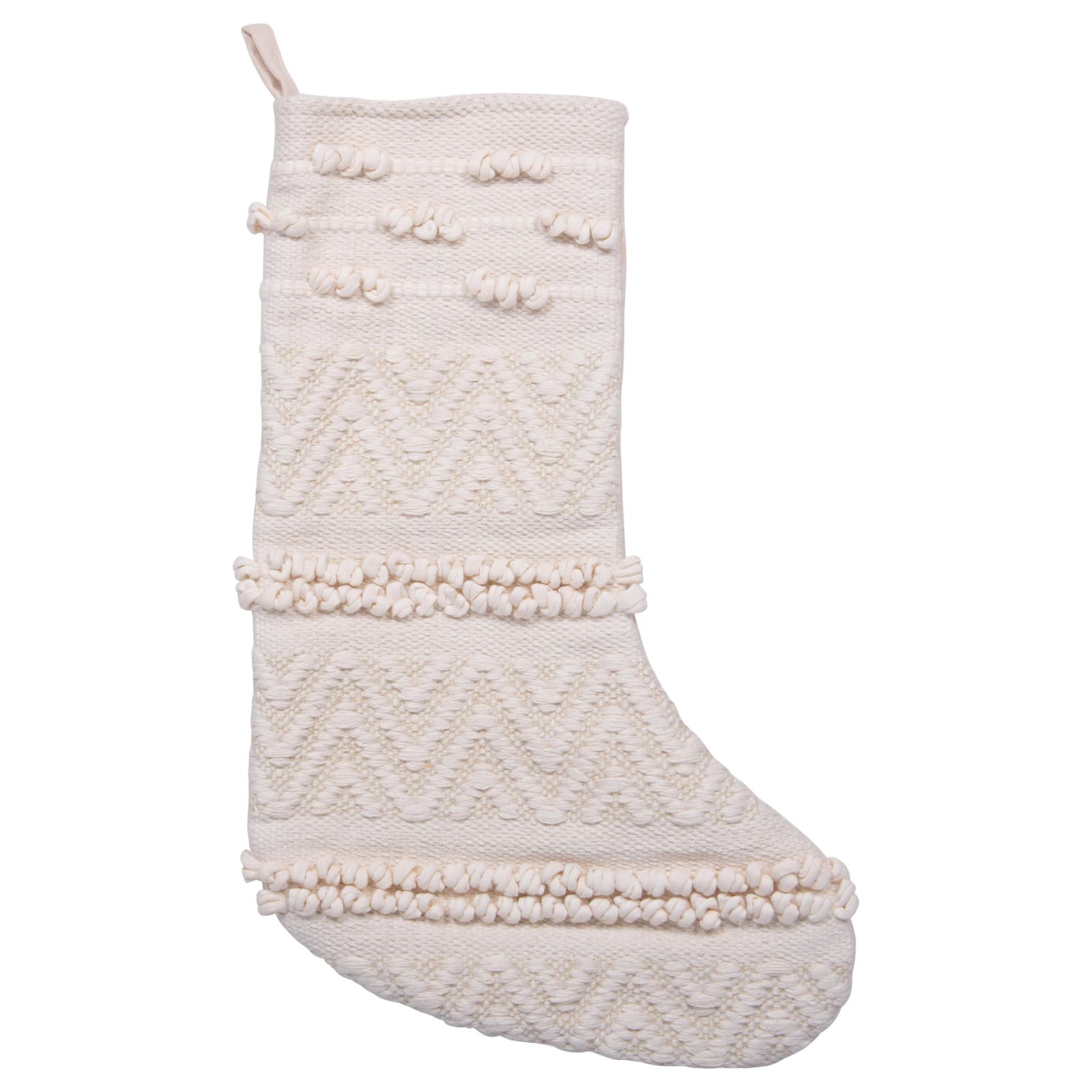 Hello Honey&#xAE; 21&#x22; Cream Woven Cotton Blend Stocking