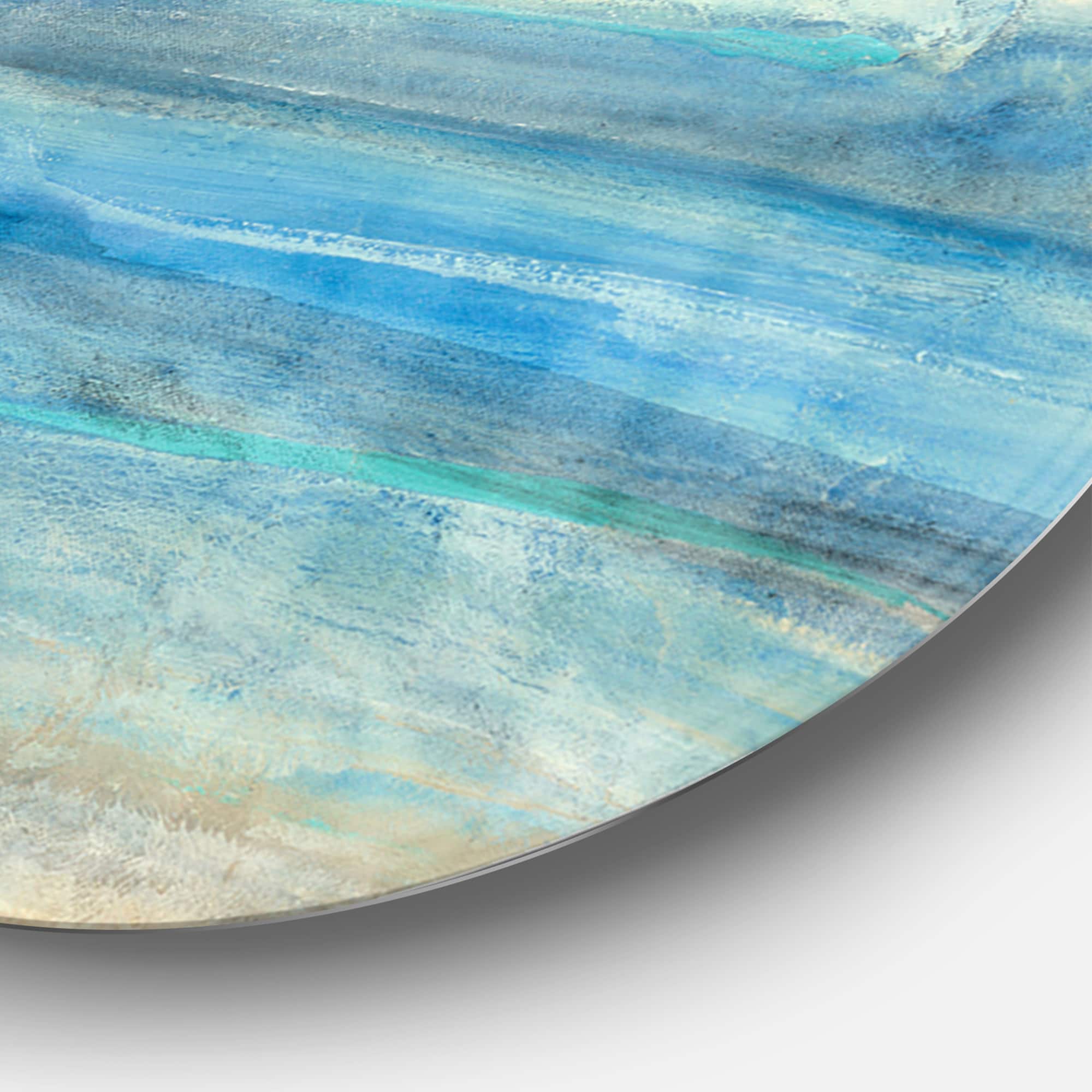 Designart - Ocean Mineral Waves - Nautical & Coastal Metal Circle Wall Art
