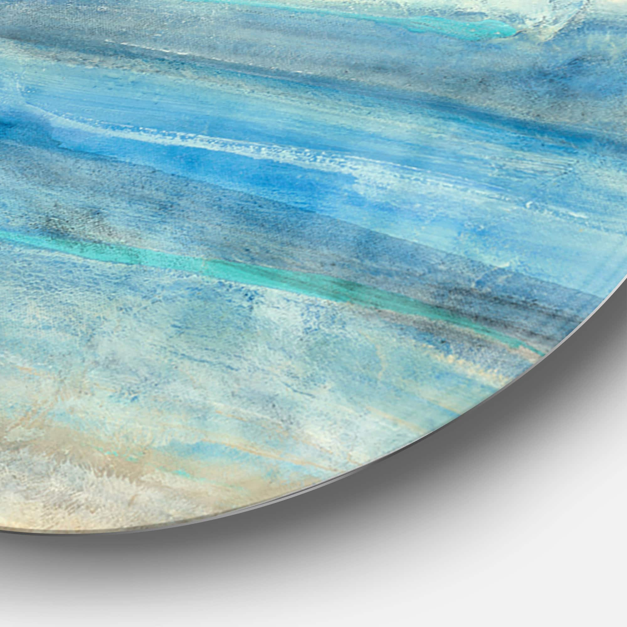 Designart - Ocean Mineral Waves - Nautical &#x26; Coastal Metal Circle Wall Art