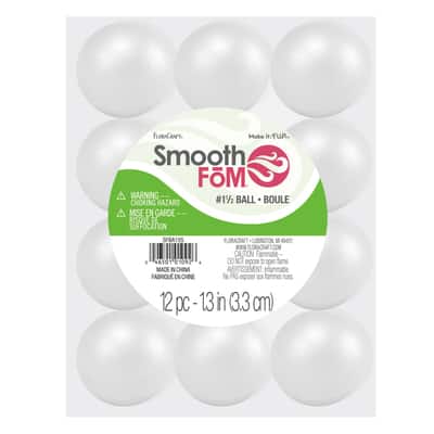 FloraCraft® SmoothFōM® 1.3" White Foam Balls, 12ct. image