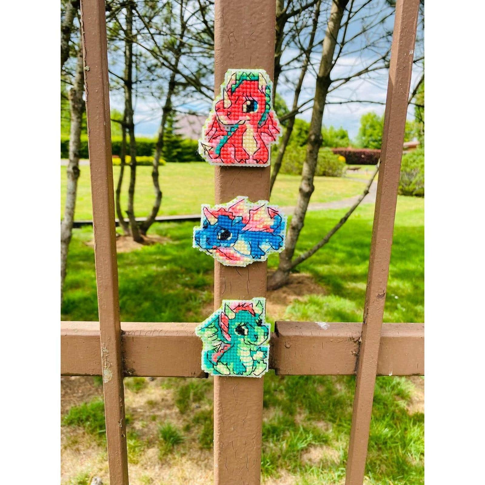 RIOLIS Little Dragons Counted Cross Stitch Kit with Magnets