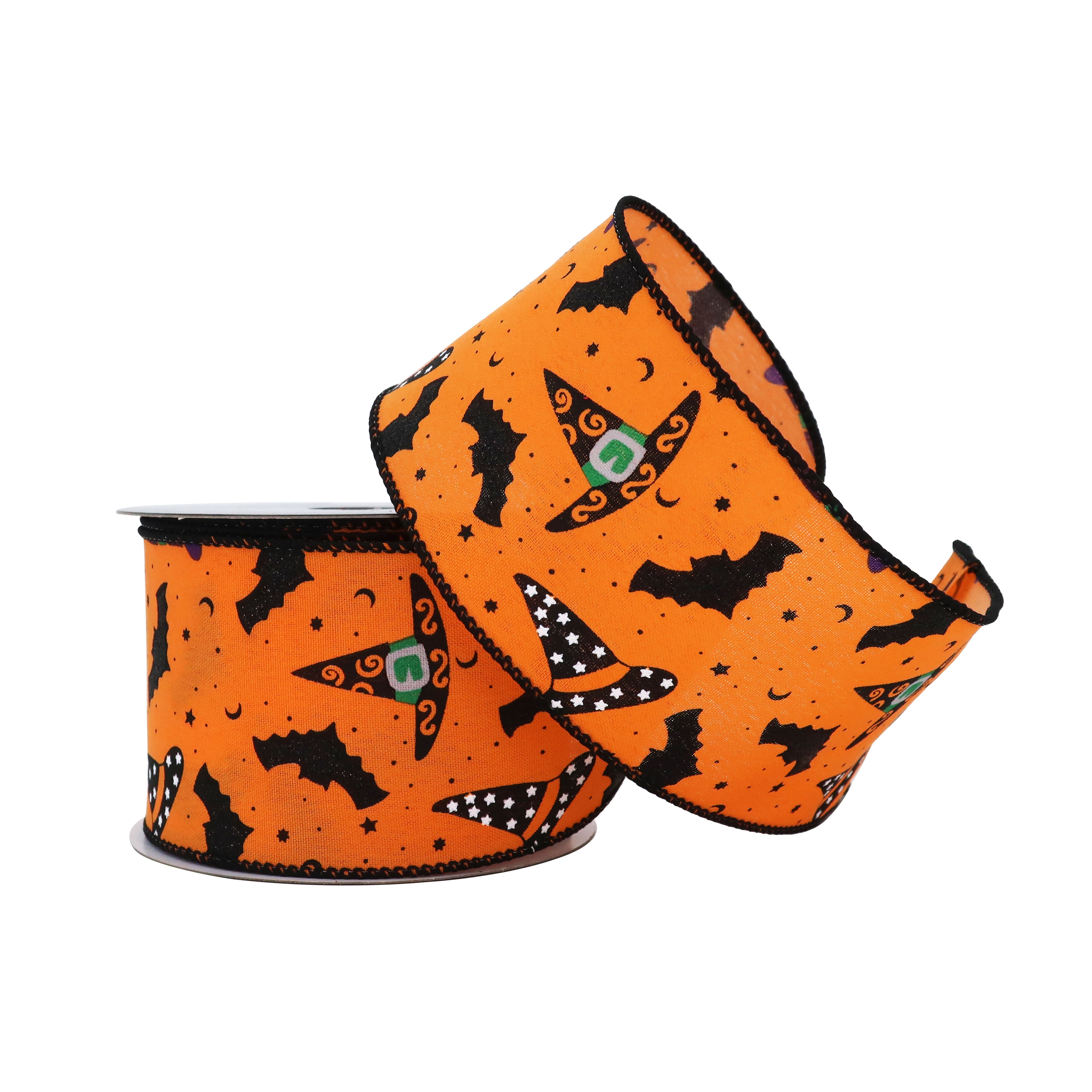 2.5&#x22; x 20ft. Witch Hats Wired Taffeta Ribbon by Celebrate It&#xAE; Halloween